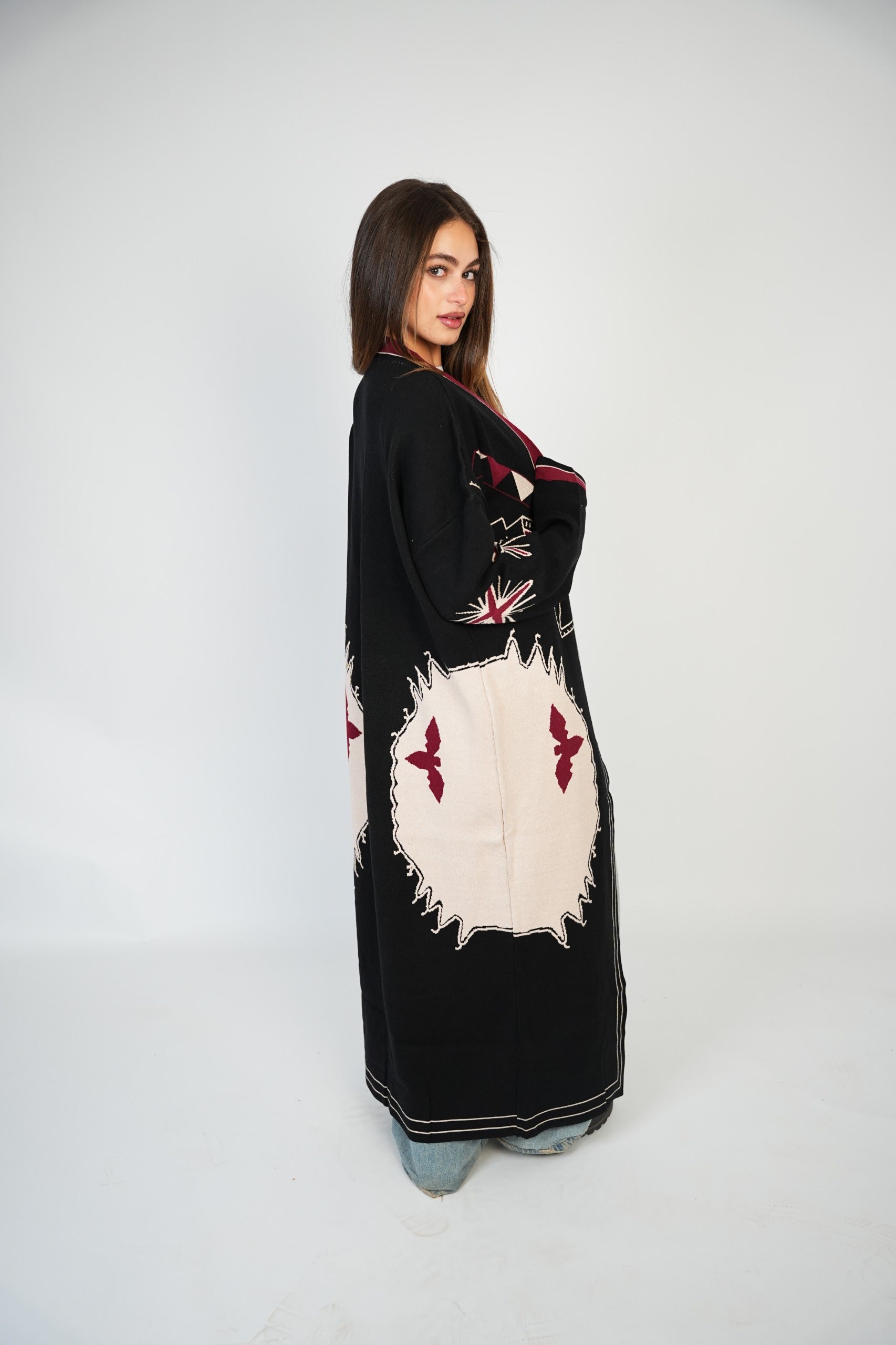 Art Pattern Long Cardigan - Fimka