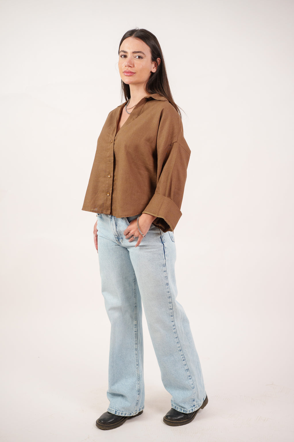RELAXED BUTTON BLOUSE