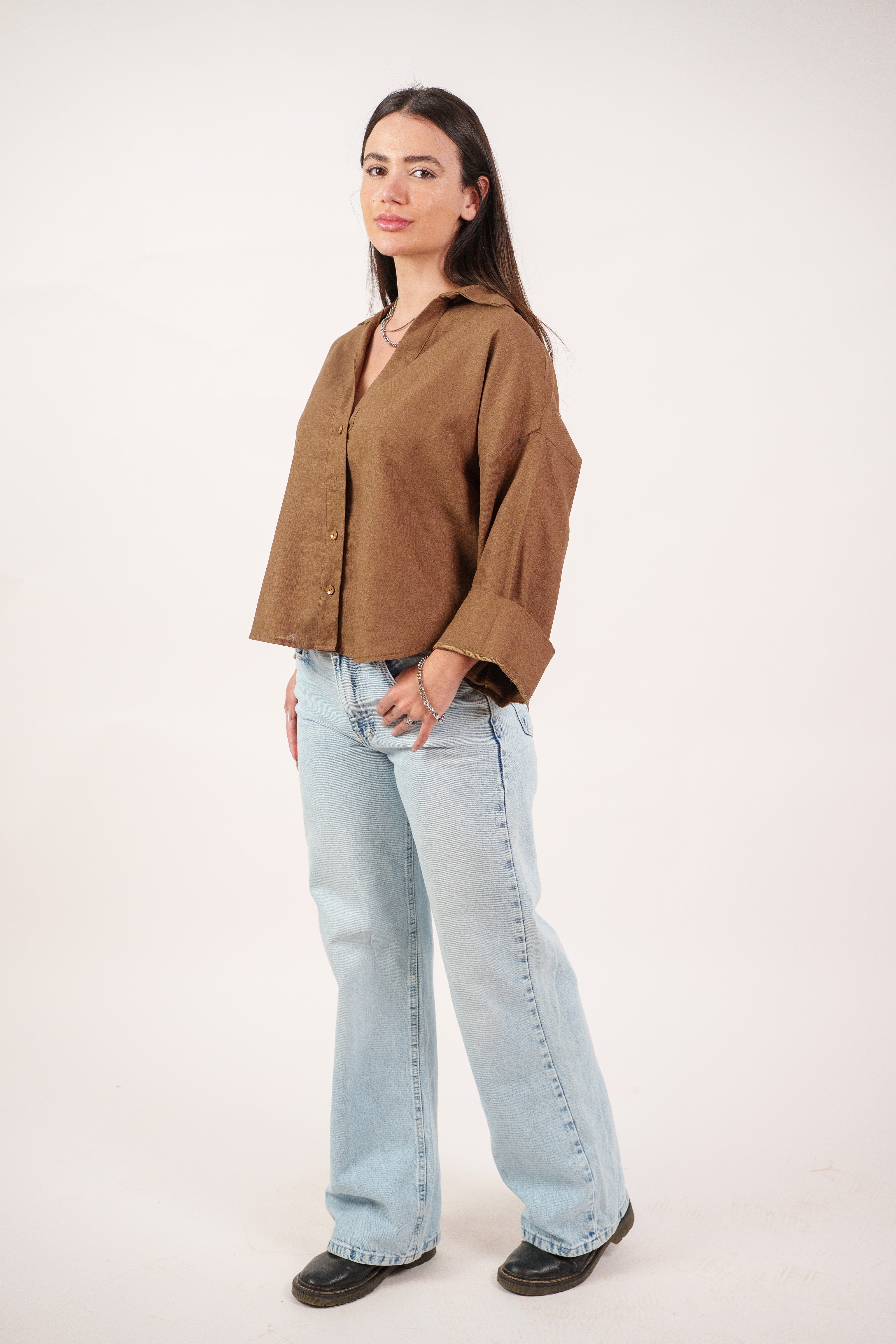 RELAXED BUTTON BLOUSE