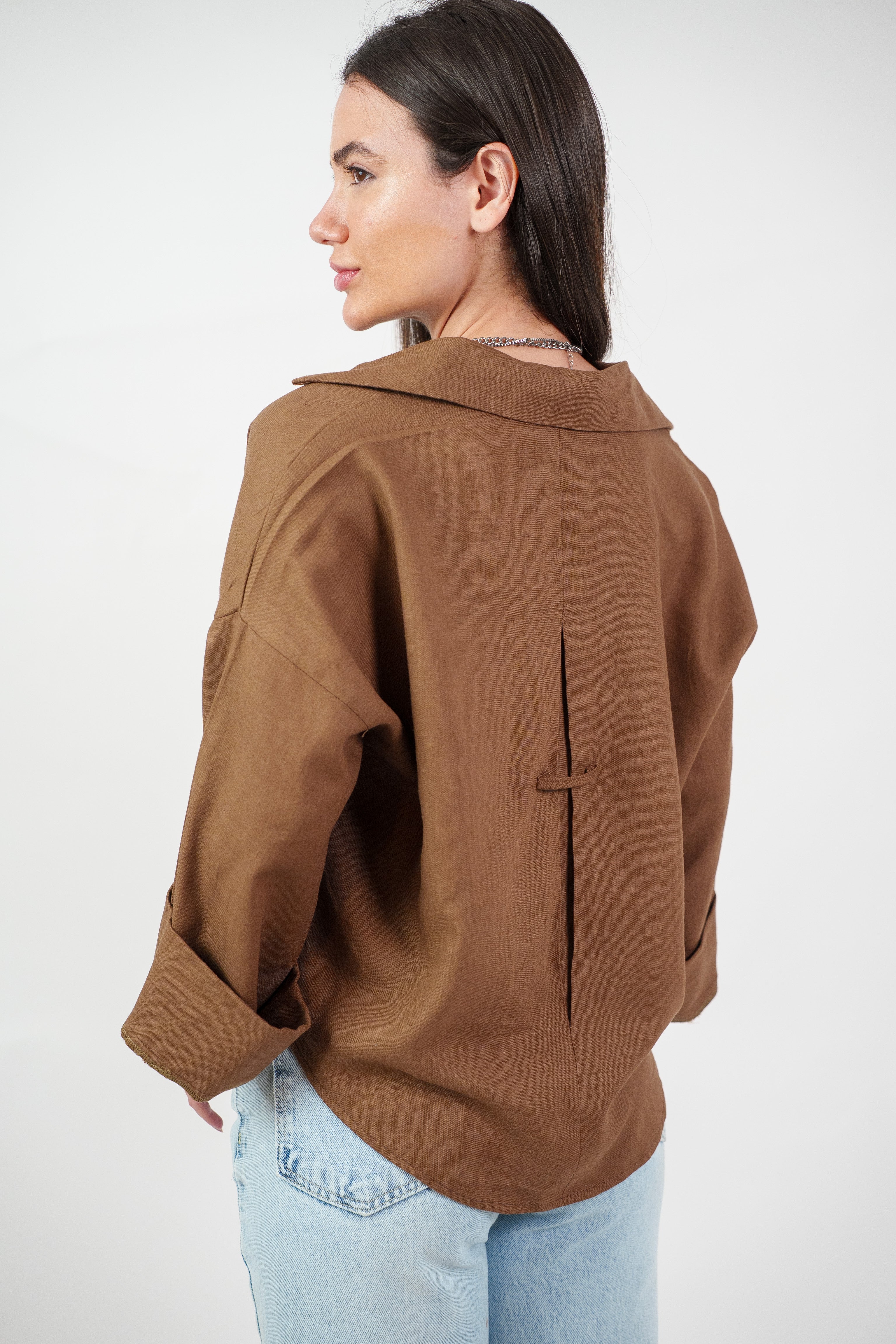 RELAXED BUTTON BLOUSE