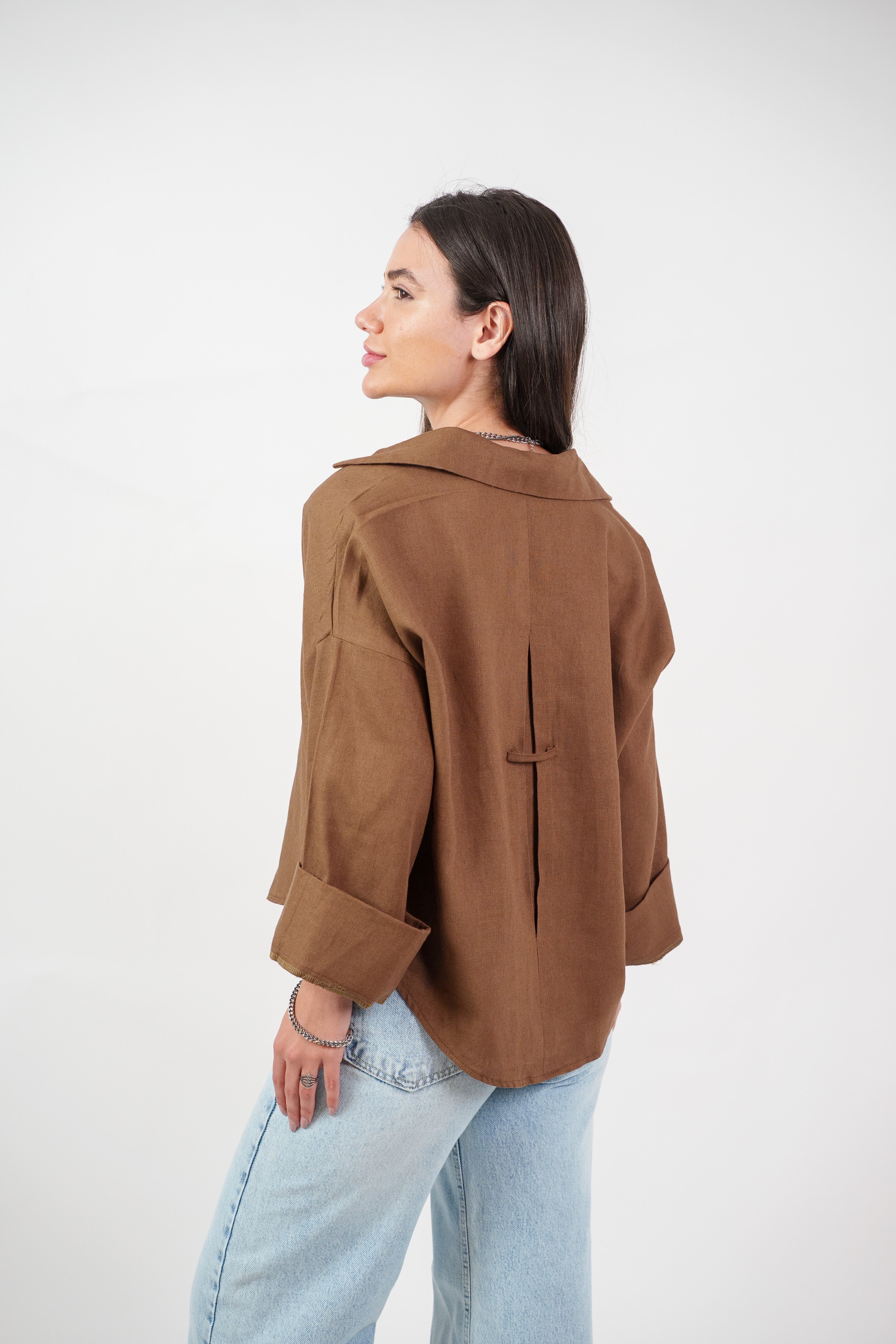 RELAXED BUTTON BLOUSE