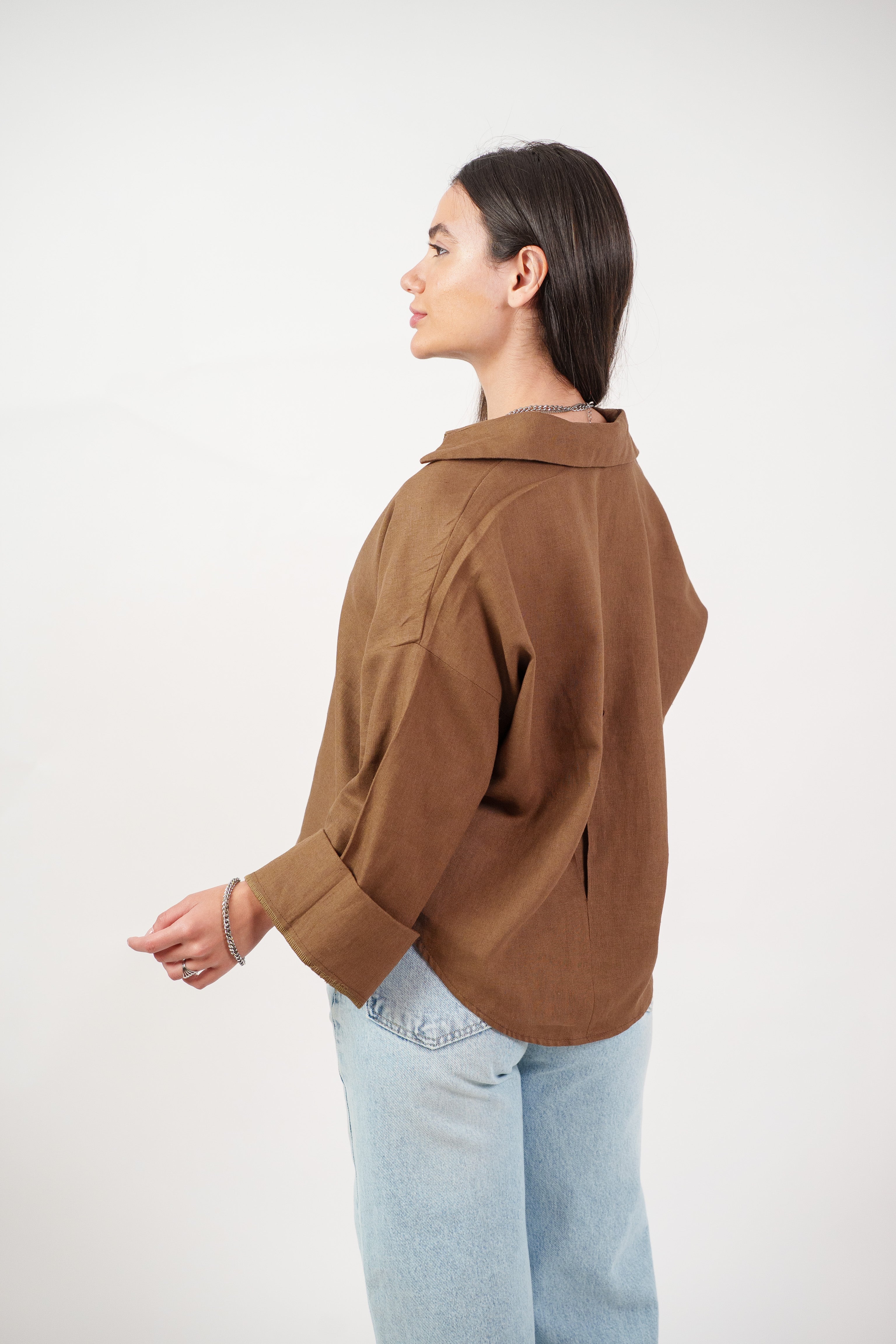 RELAXED BUTTON BLOUSE