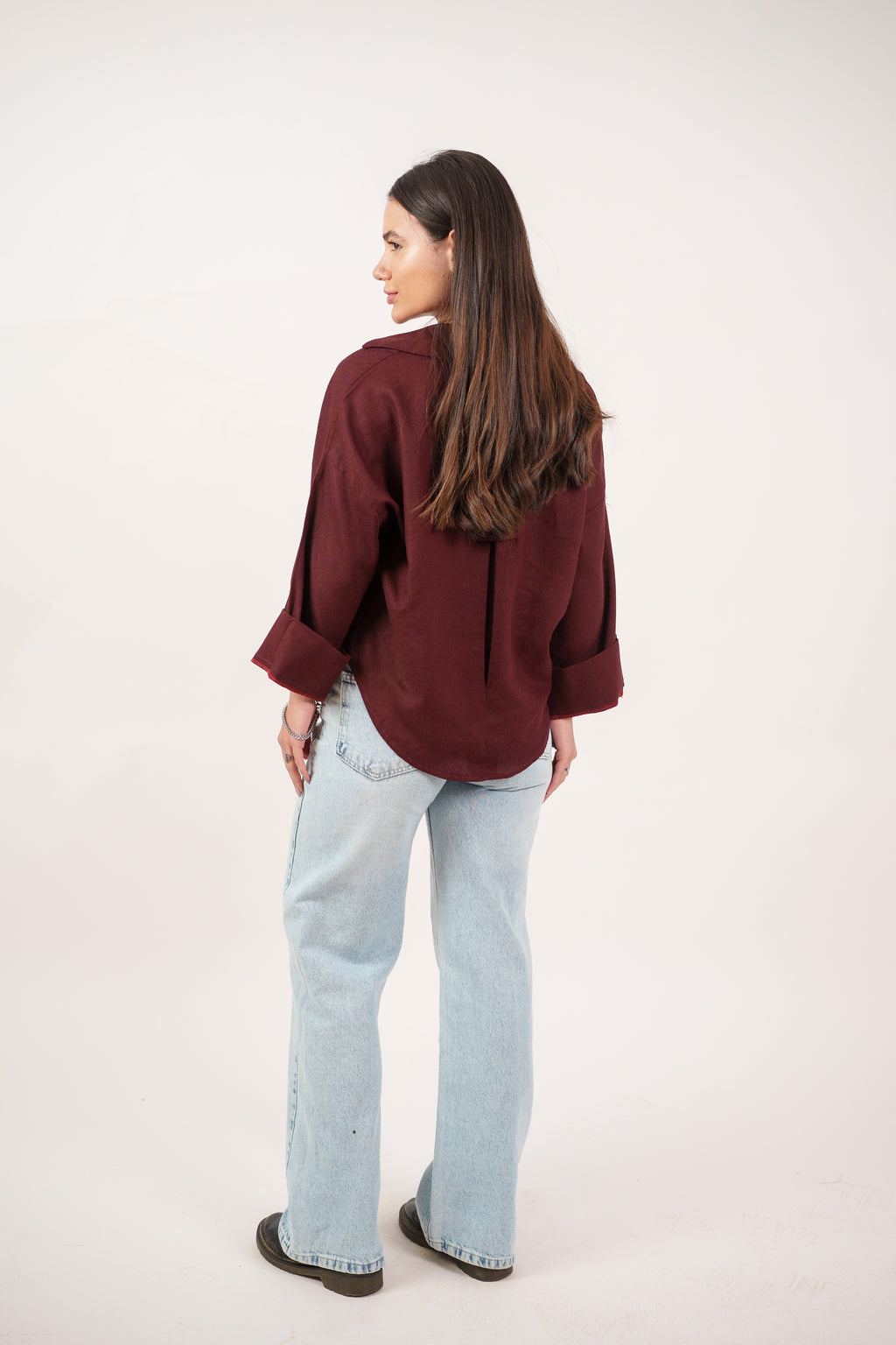 RELAXED BUTTON BLOUSE