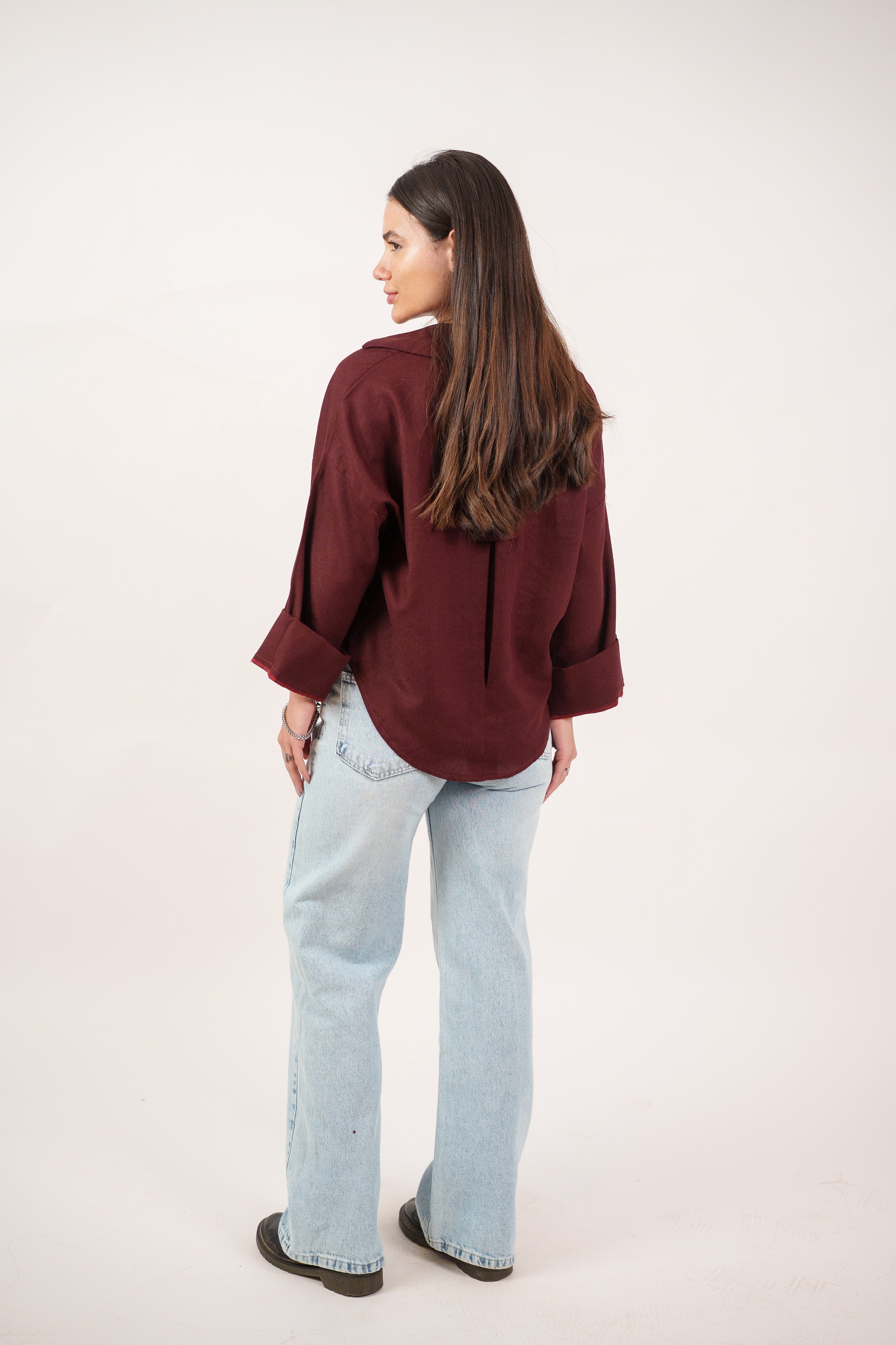 RELAXED BUTTON BLOUSE