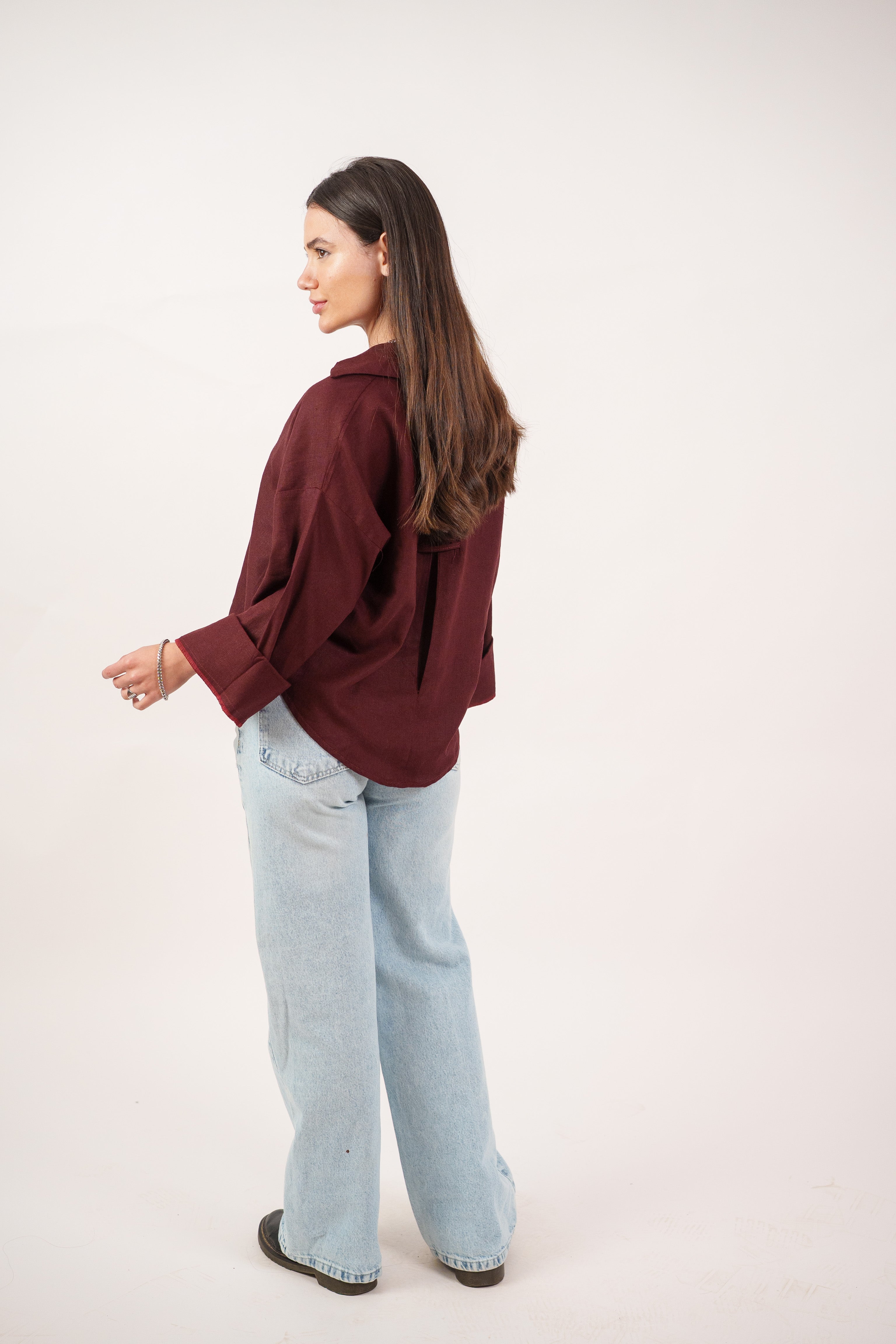 RELAXED BUTTON BLOUSE