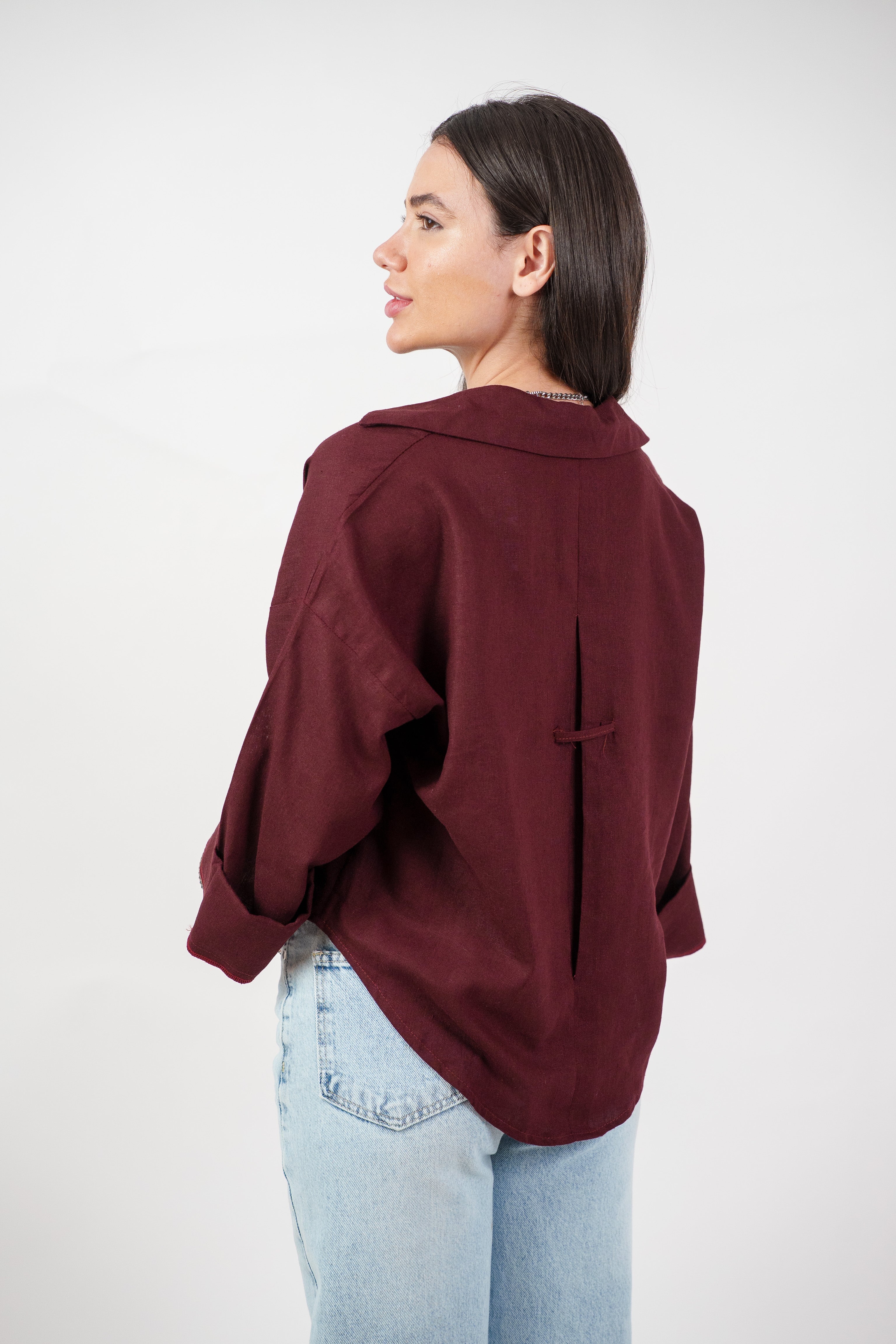 RELAXED BUTTON BLOUSE