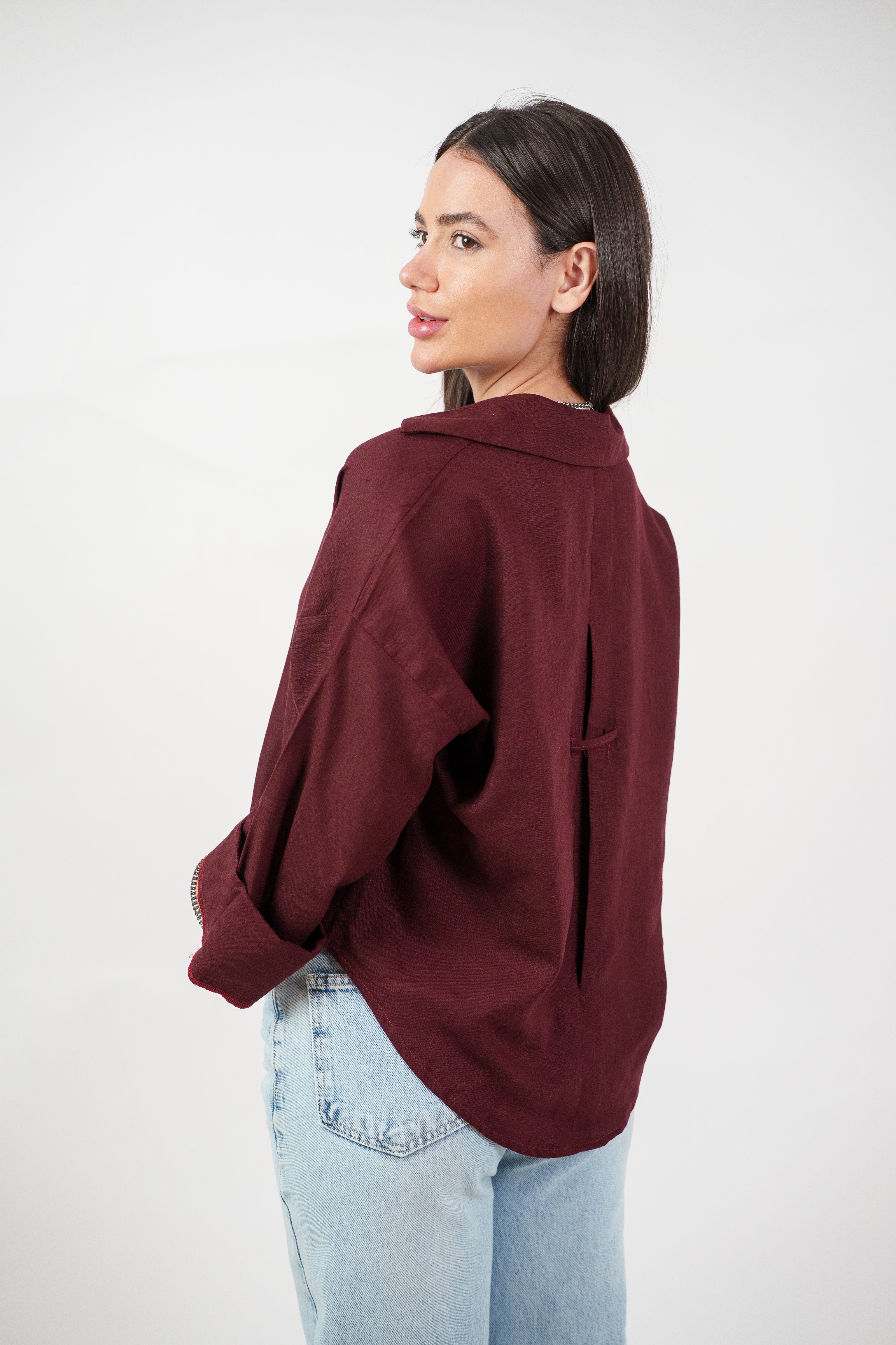 RELAXED BUTTON BLOUSE
