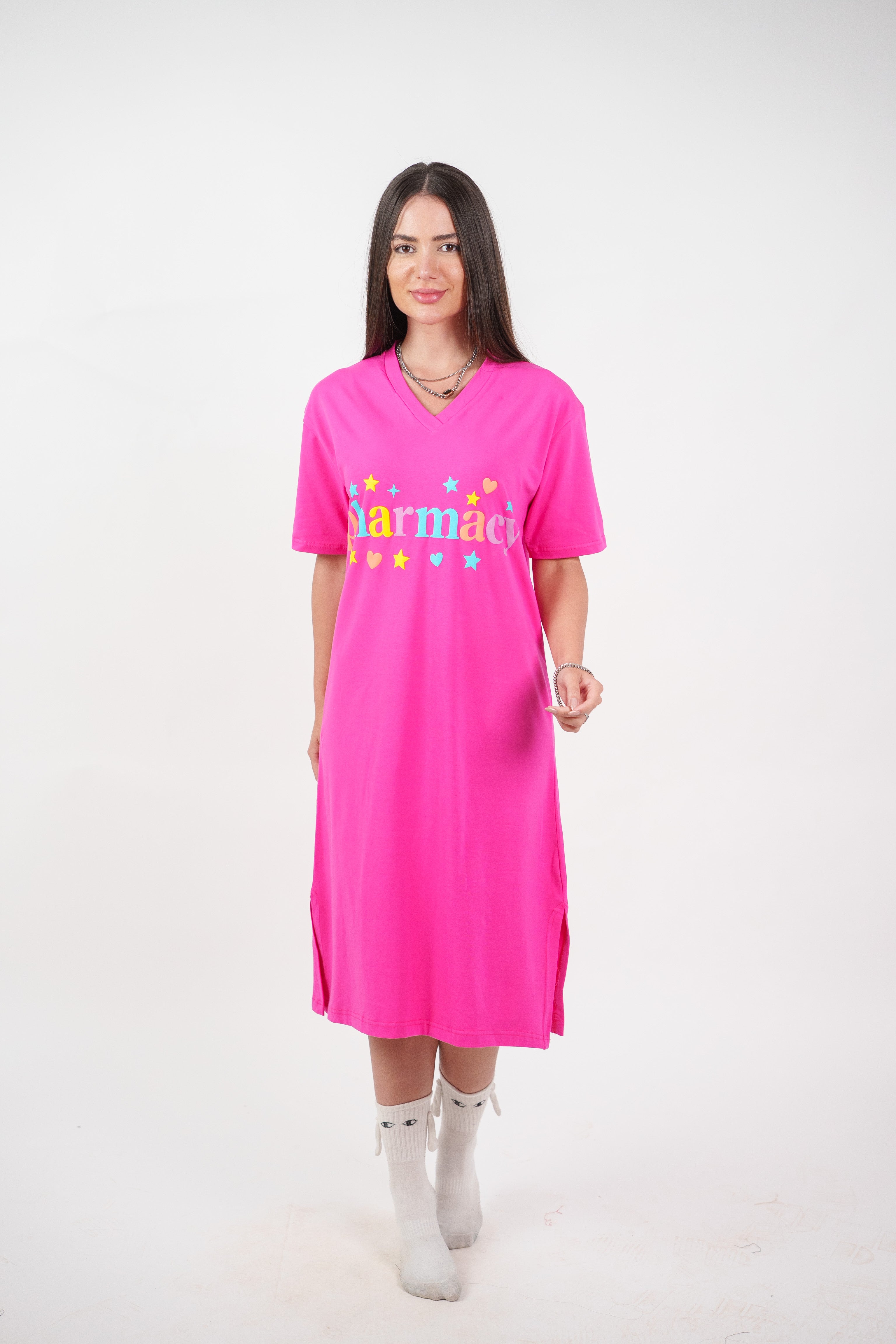 COLORFUL GRAPHIC T-SHIRT DRESS