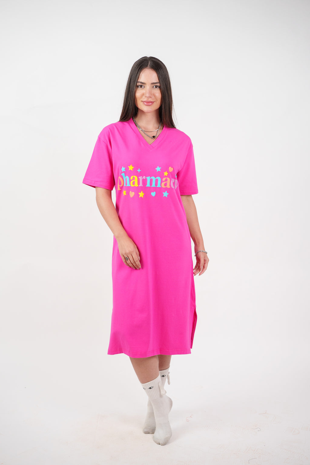 COLORFUL GRAPHIC T-SHIRT DRESS