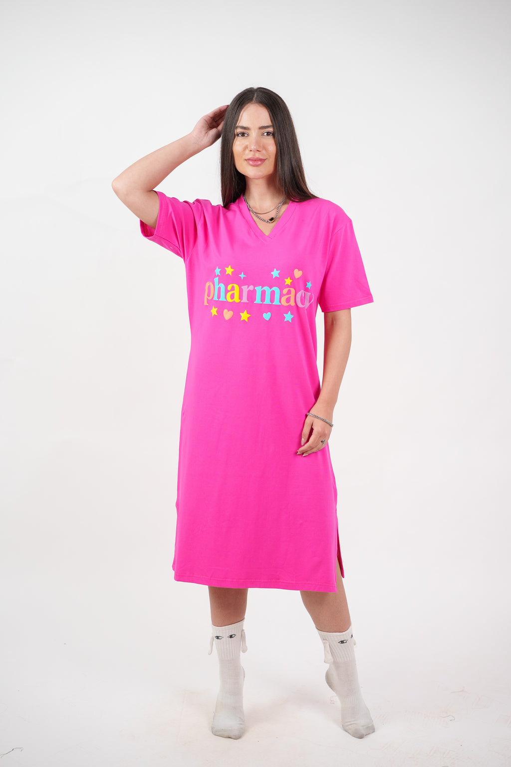 COLORFUL GRAPHIC T-SHIRT DRESS