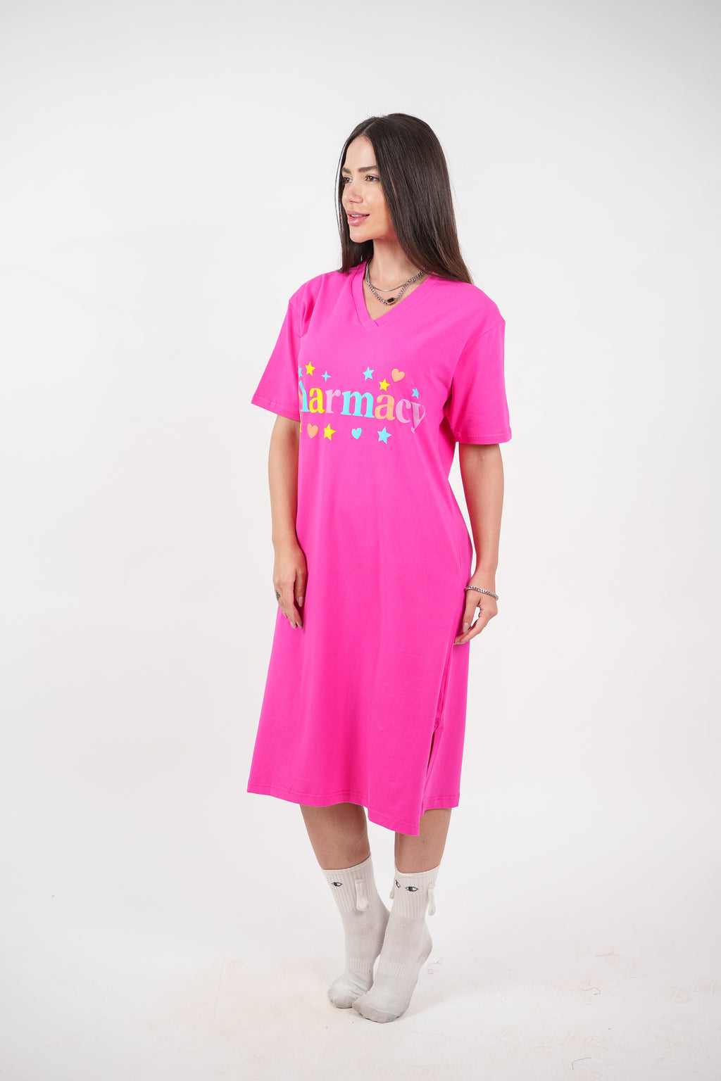 COLORFUL GRAPHIC T-SHIRT DRESS