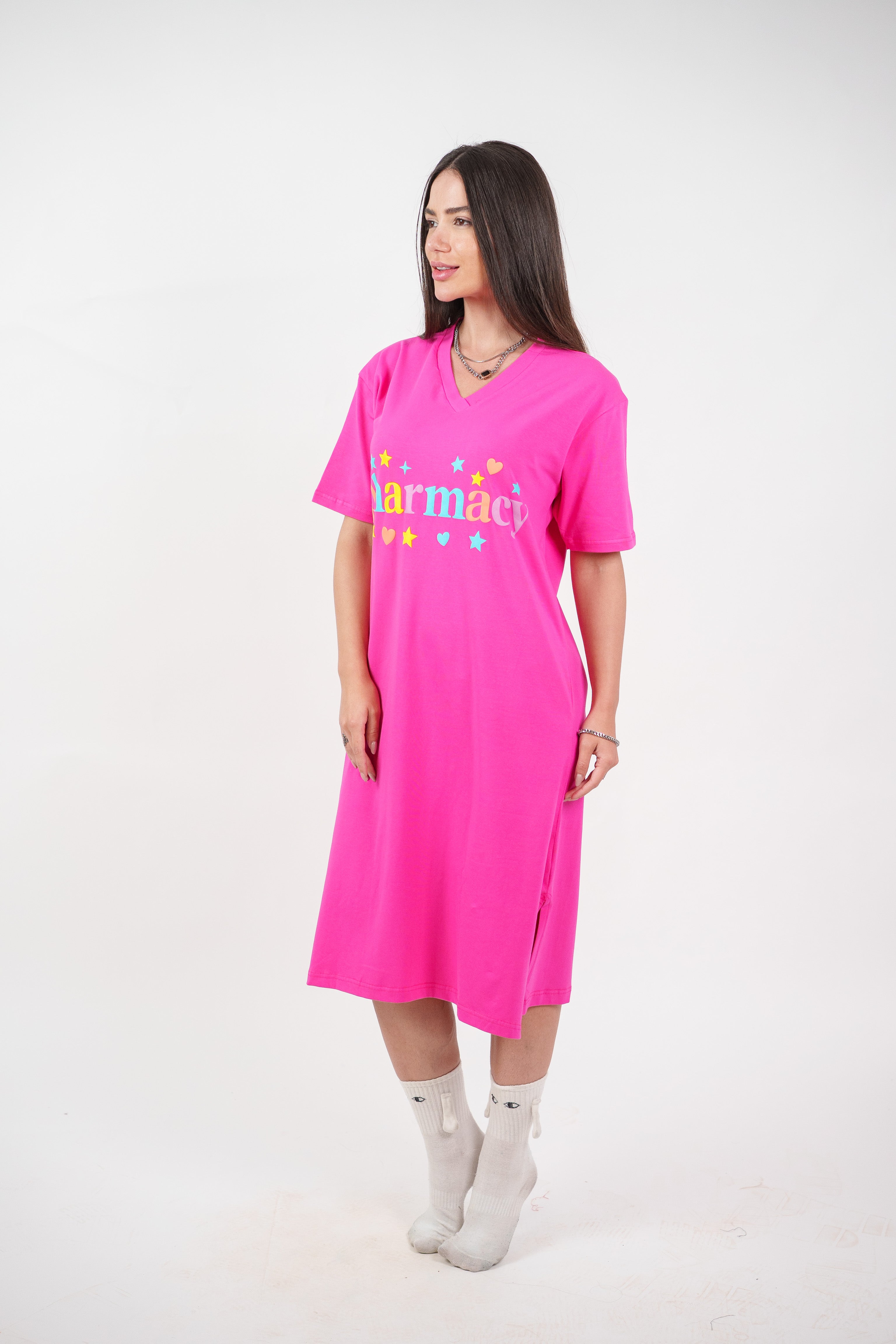 COLORFUL GRAPHIC T-SHIRT DRESS