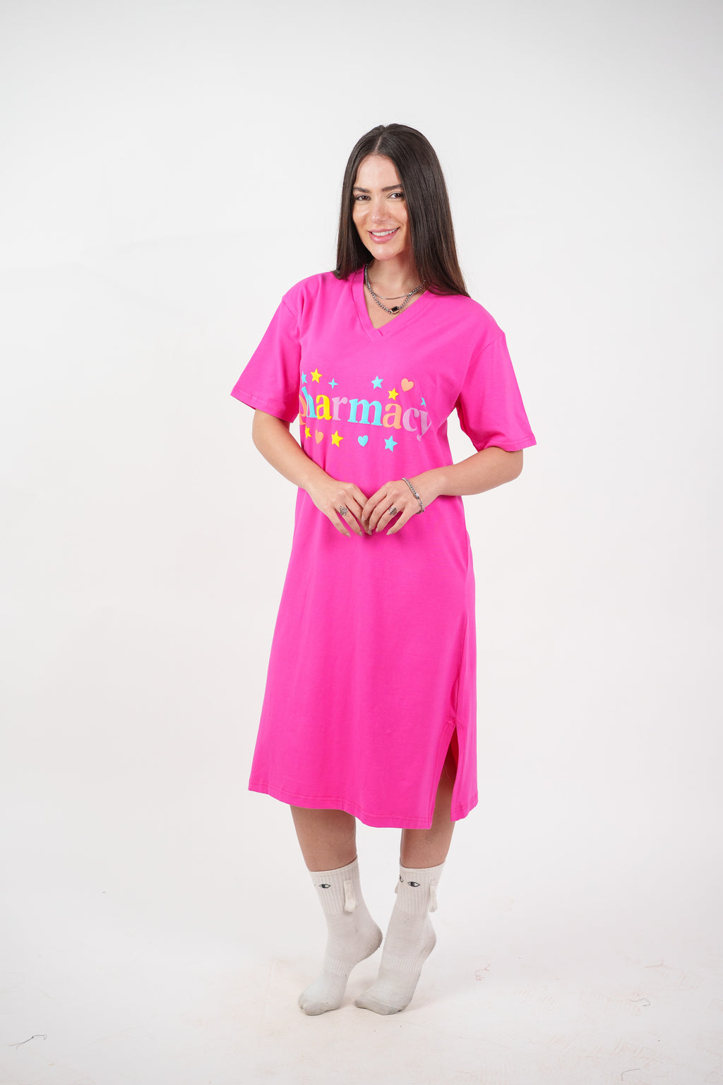 COLORFUL GRAPHIC T-SHIRT DRESS
