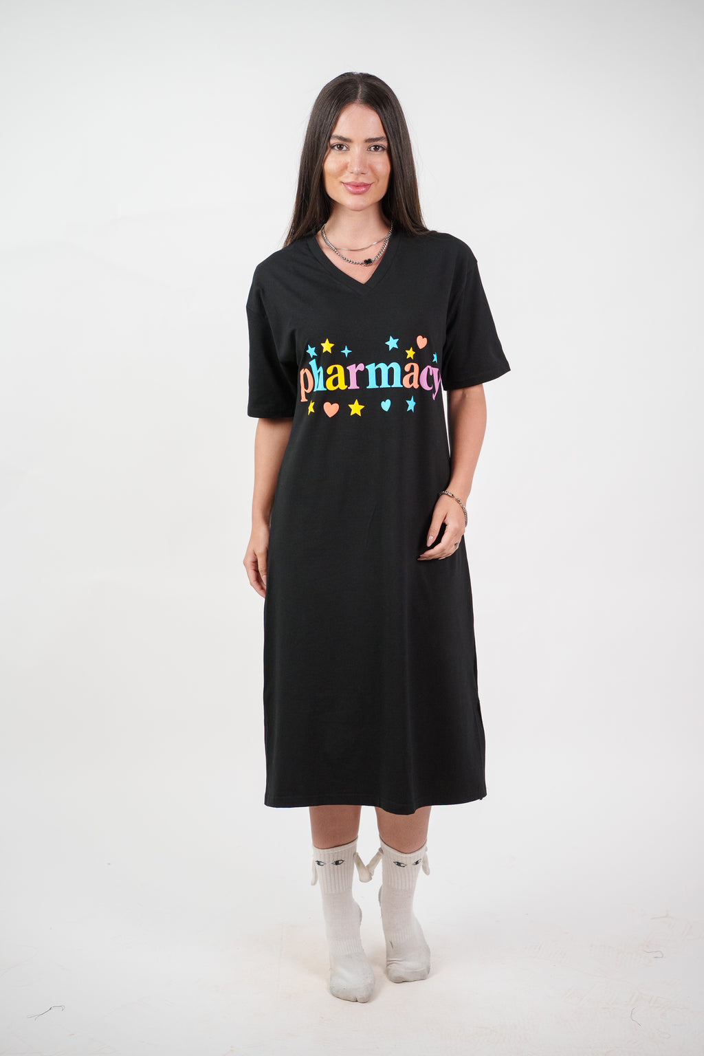 COLORFUL GRAPHIC T-SHIRT DRESS