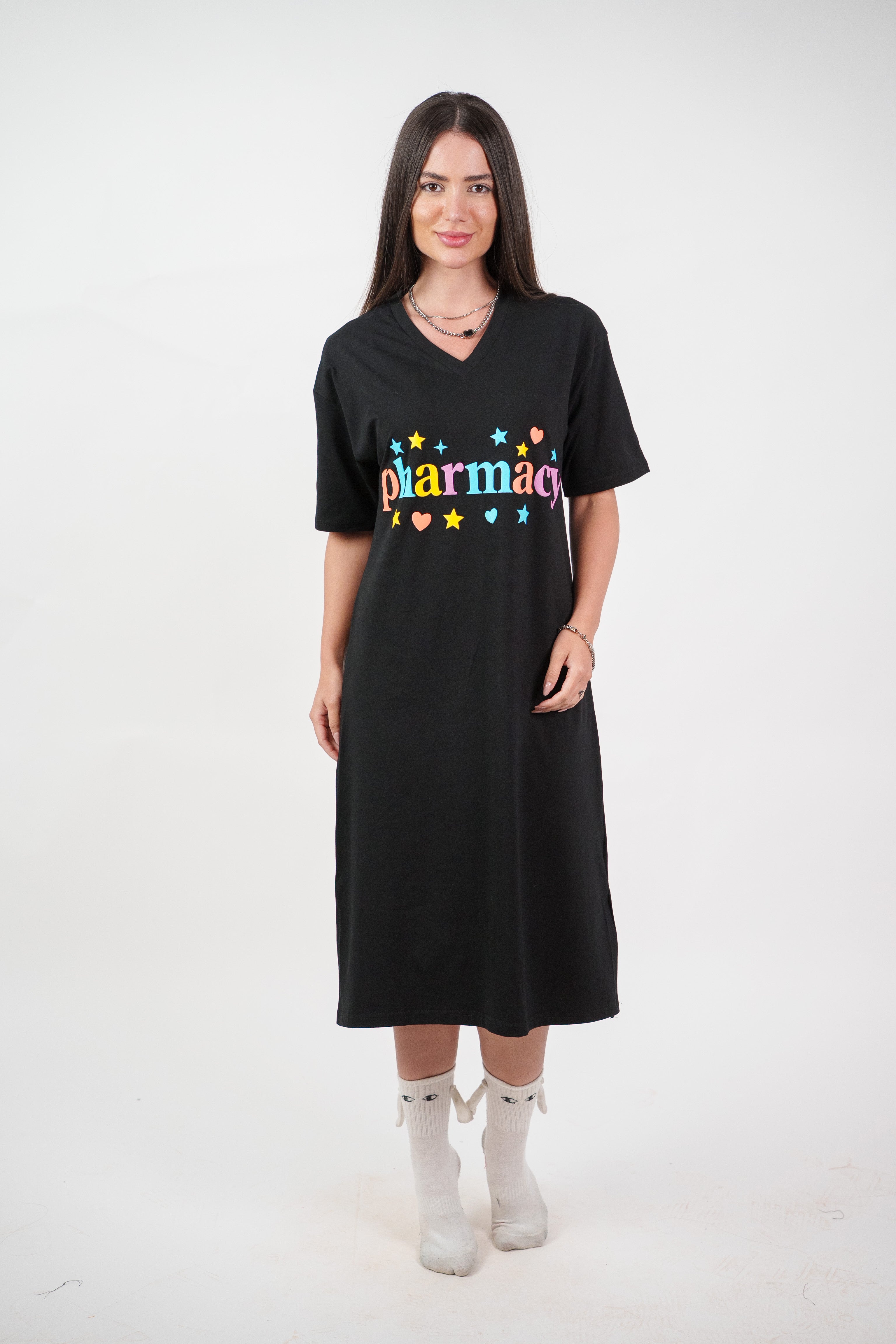COLORFUL GRAPHIC T-SHIRT DRESS