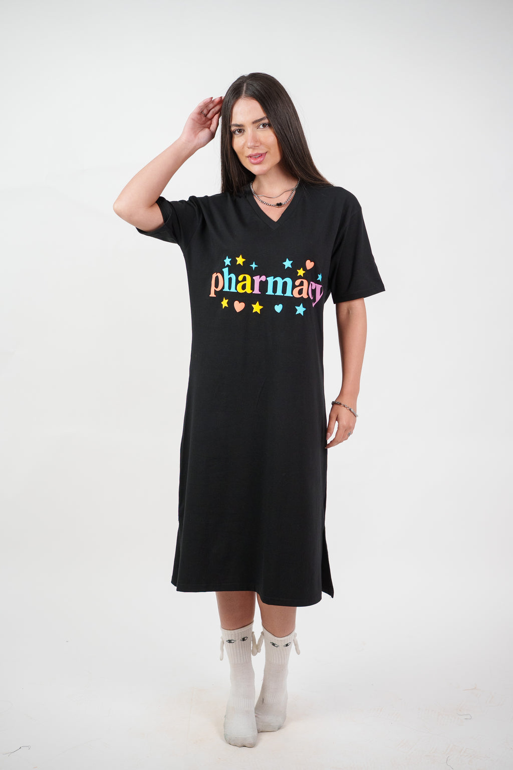 COLORFUL GRAPHIC T-SHIRT DRESS