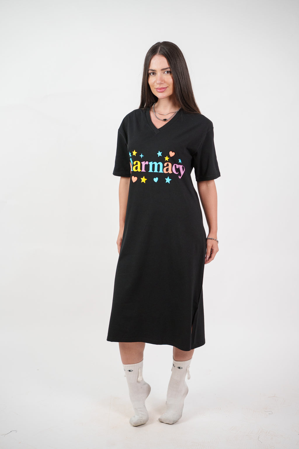 COLORFUL GRAPHIC T-SHIRT DRESS