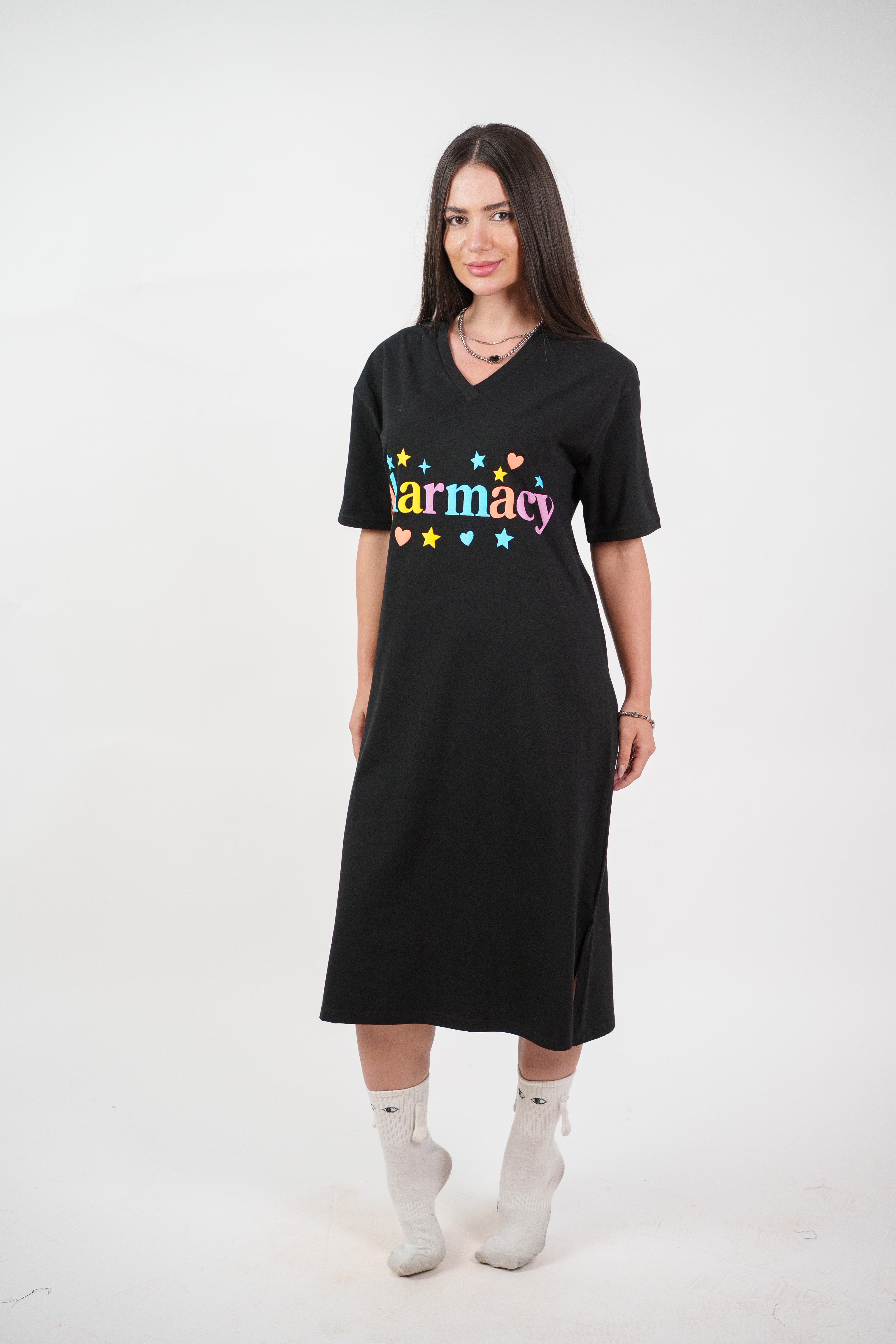 COLORFUL GRAPHIC T-SHIRT DRESS