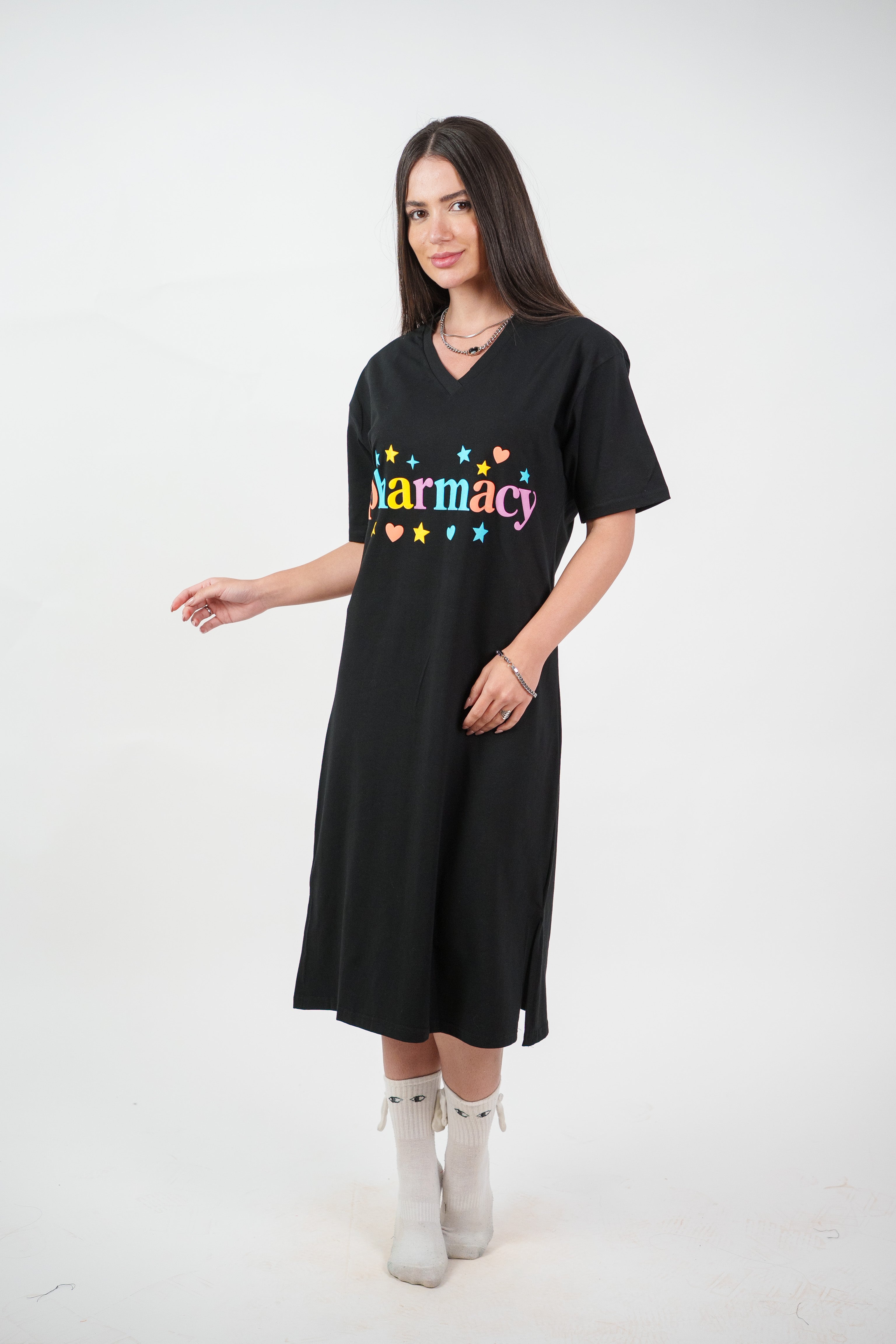 COLORFUL GRAPHIC T-SHIRT DRESS