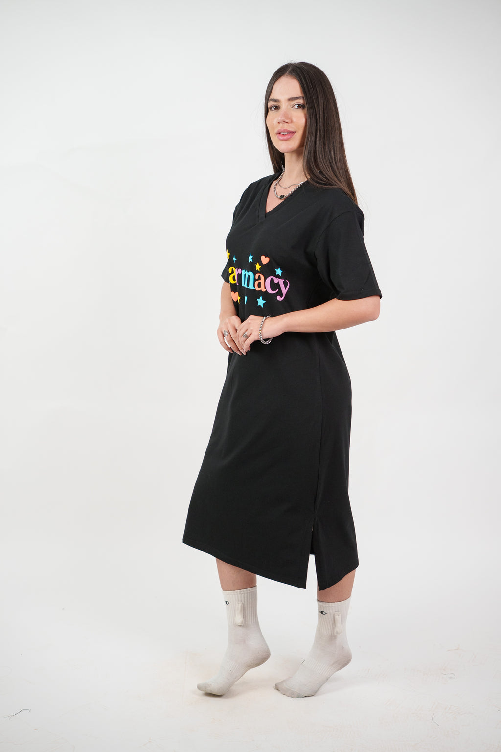 COLORFUL GRAPHIC T-SHIRT DRESS