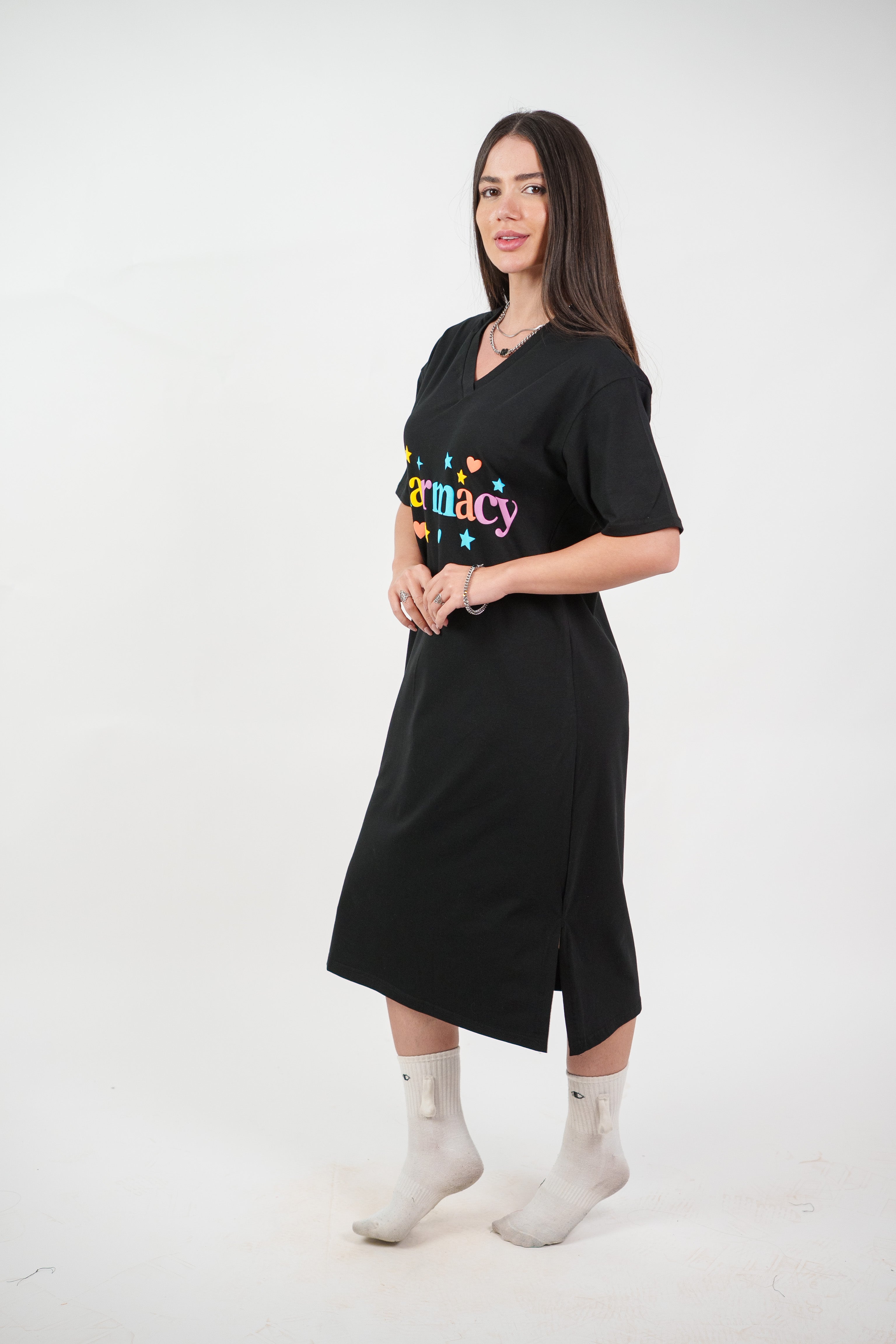 COLORFUL GRAPHIC T-SHIRT DRESS