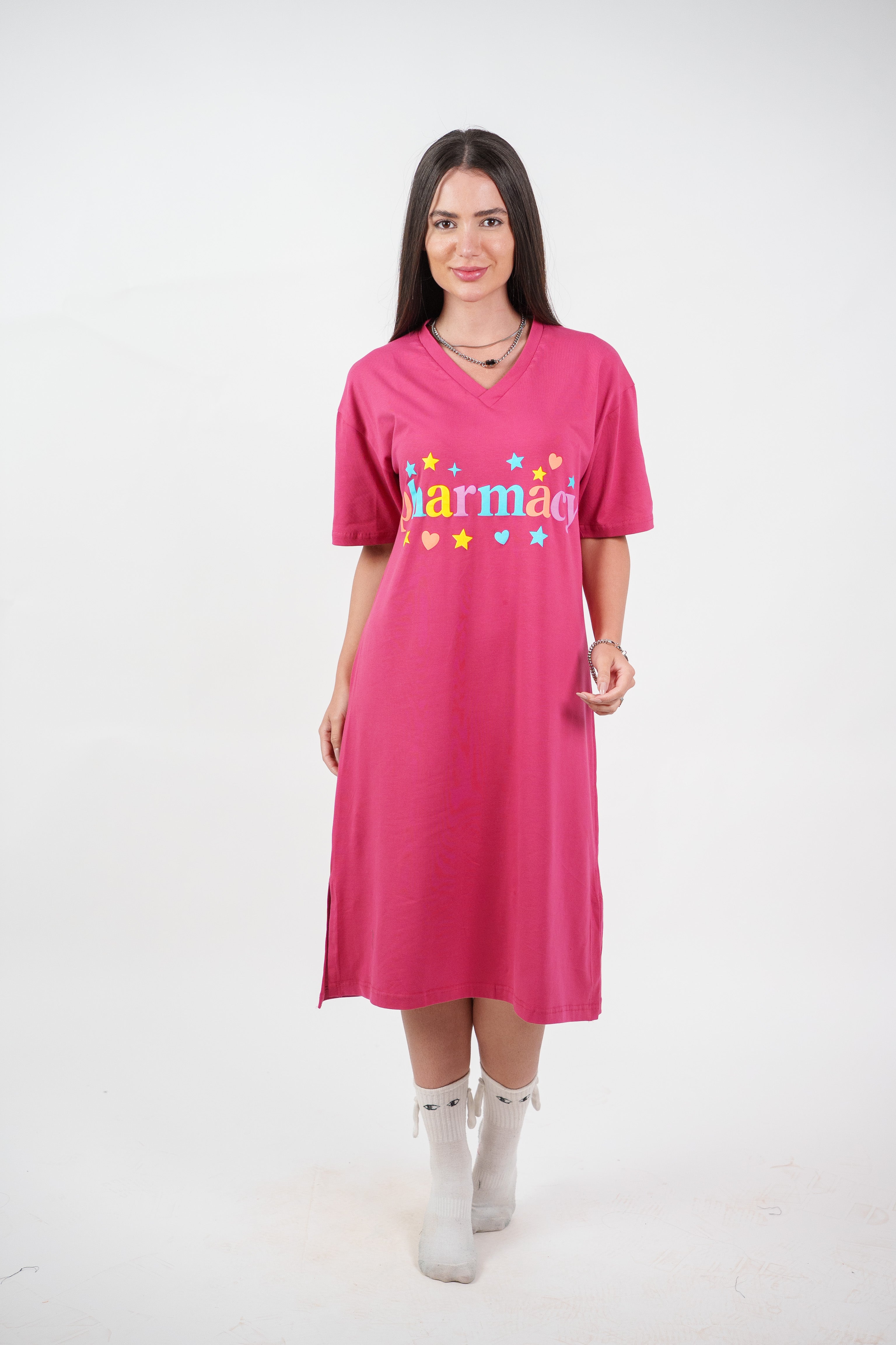 COLORFUL GRAPHIC T-SHIRT DRESS