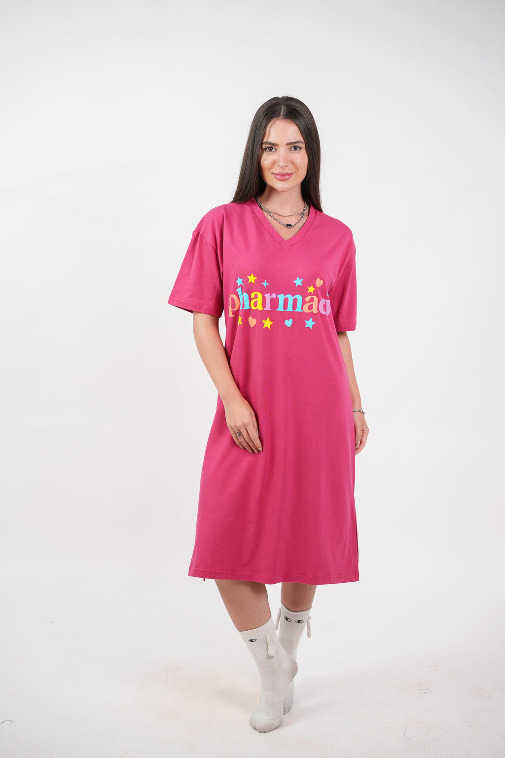 COLORFUL GRAPHIC T-SHIRT DRESS