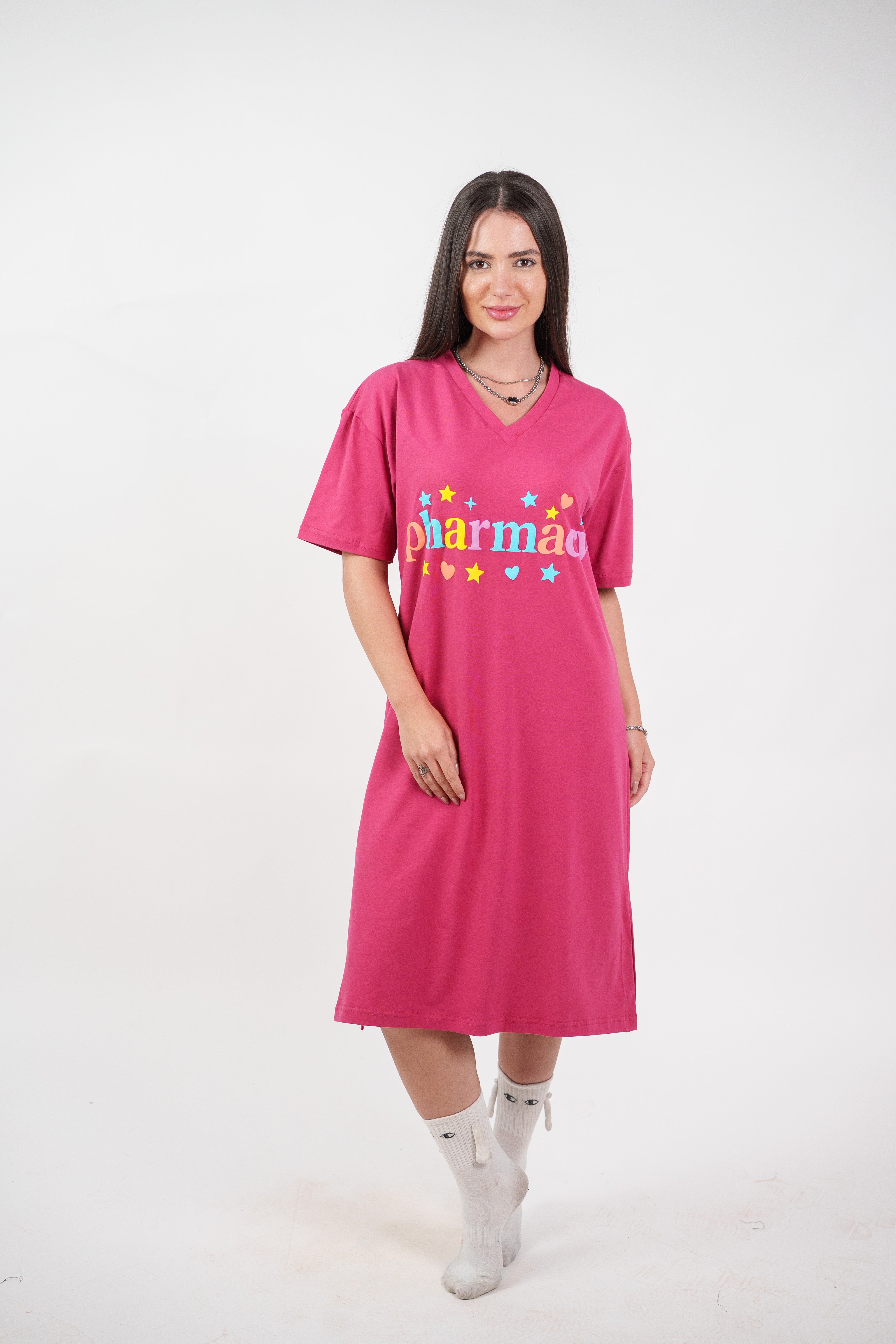 COLORFUL GRAPHIC T-SHIRT DRESS