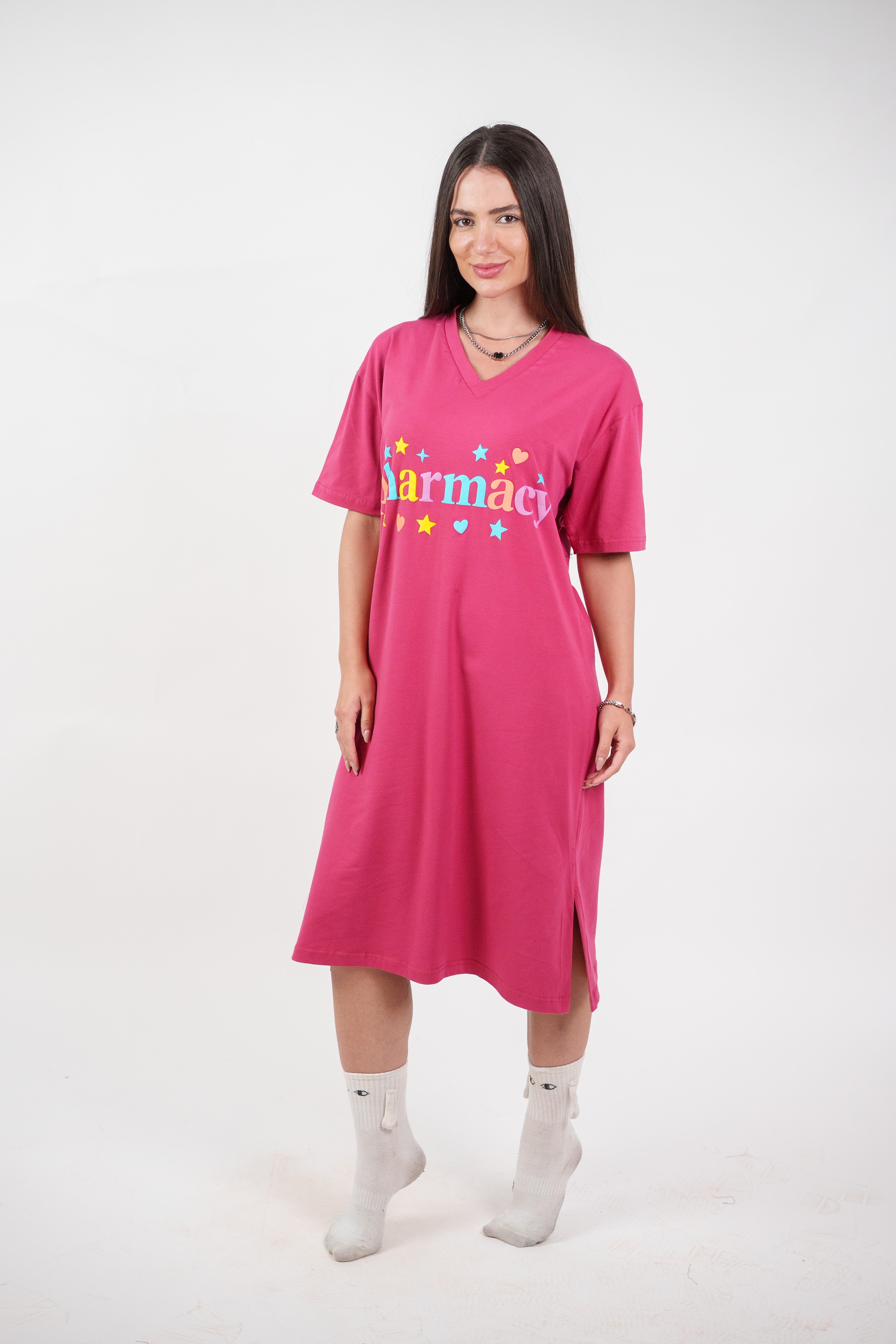COLORFUL GRAPHIC T-SHIRT DRESS