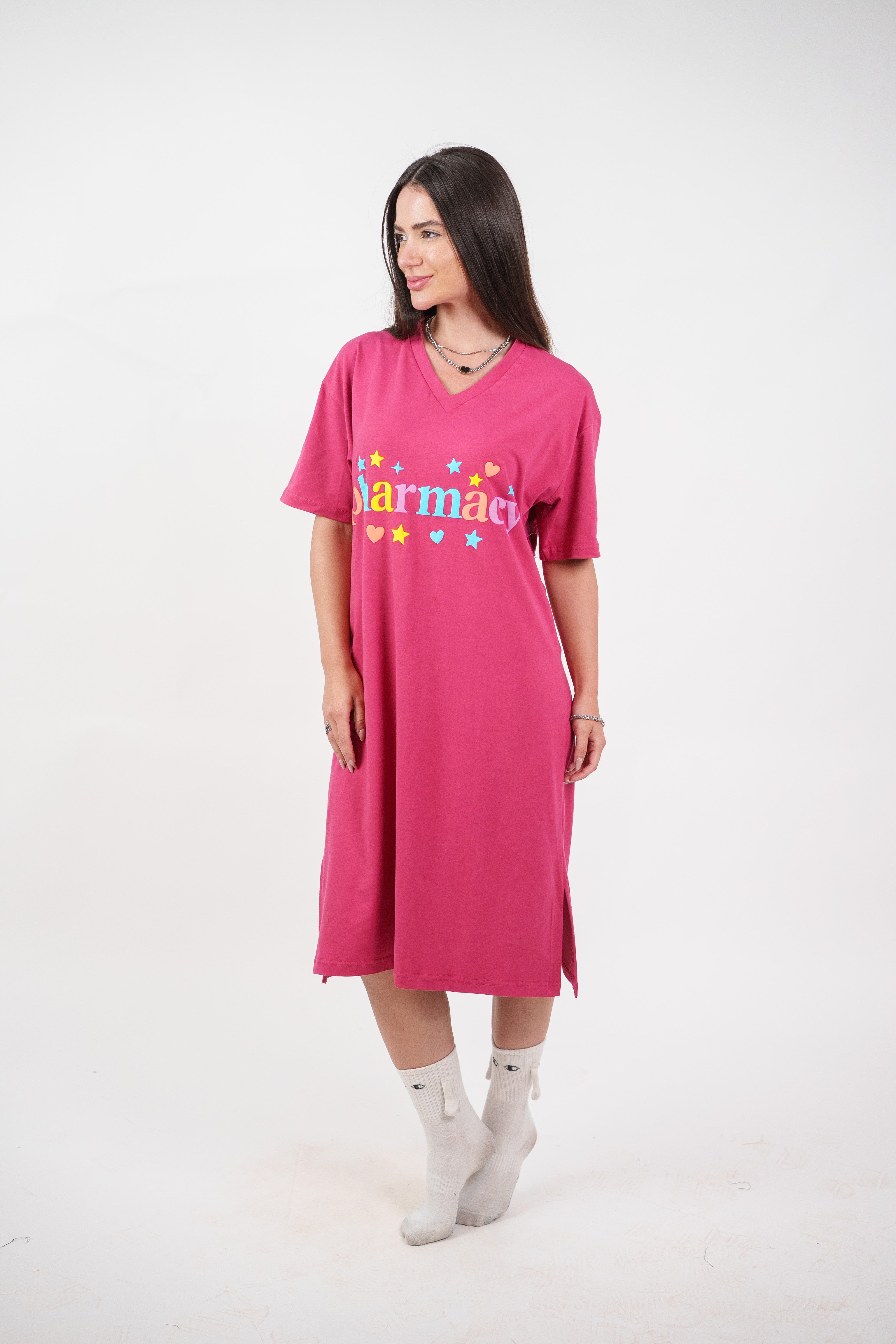 COLORFUL GRAPHIC T-SHIRT DRESS