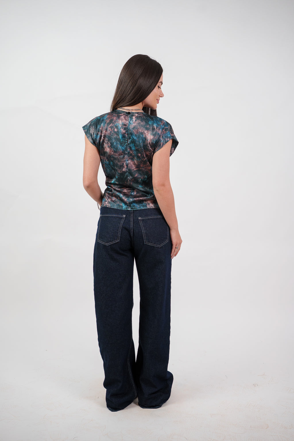 ABSTRACT WRAP BLOUSE