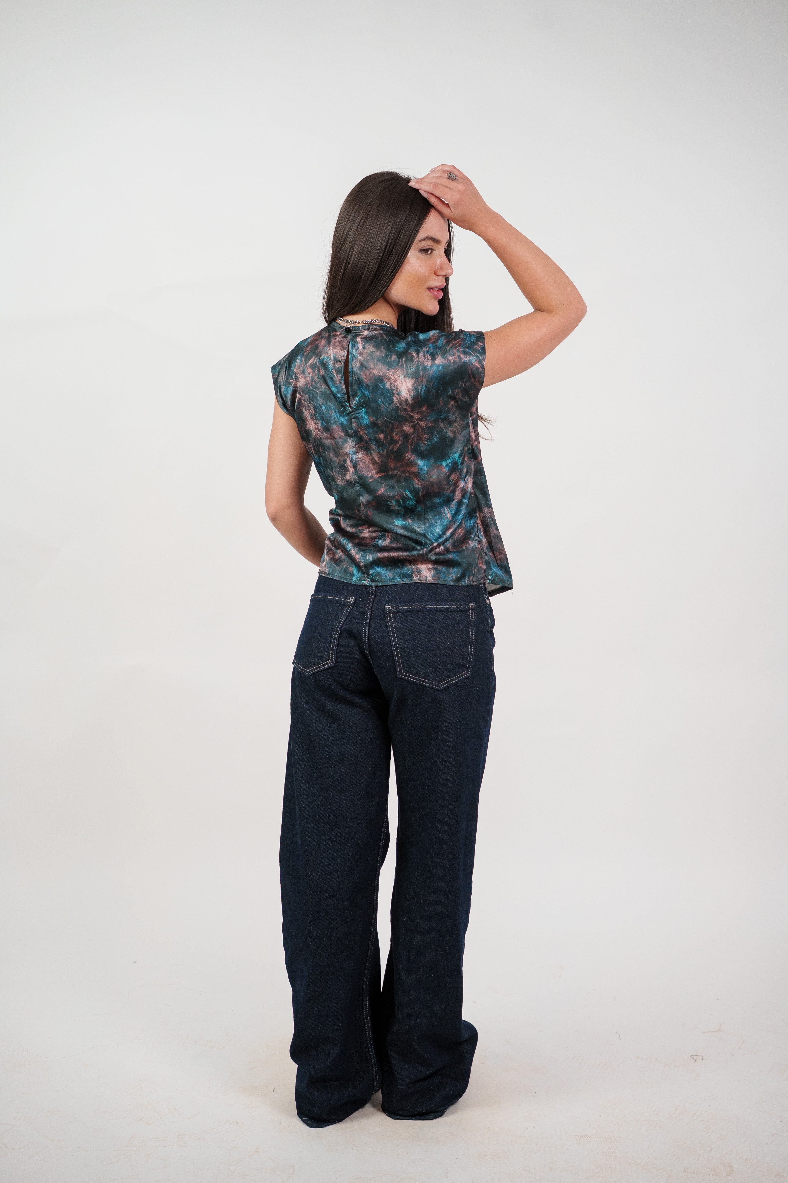 ABSTRACT WRAP BLOUSE