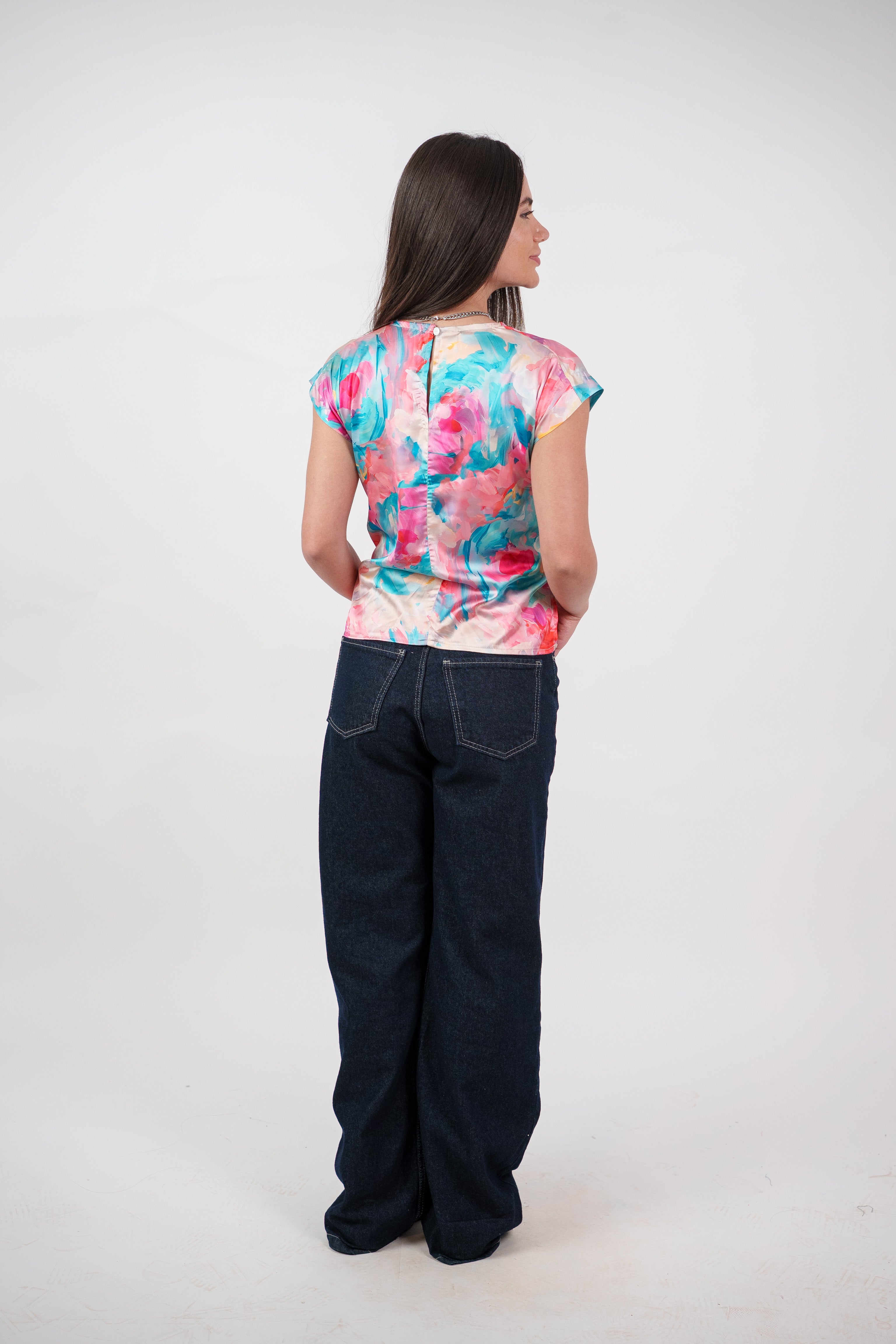 ABSTRACT WRAP BLOUSE