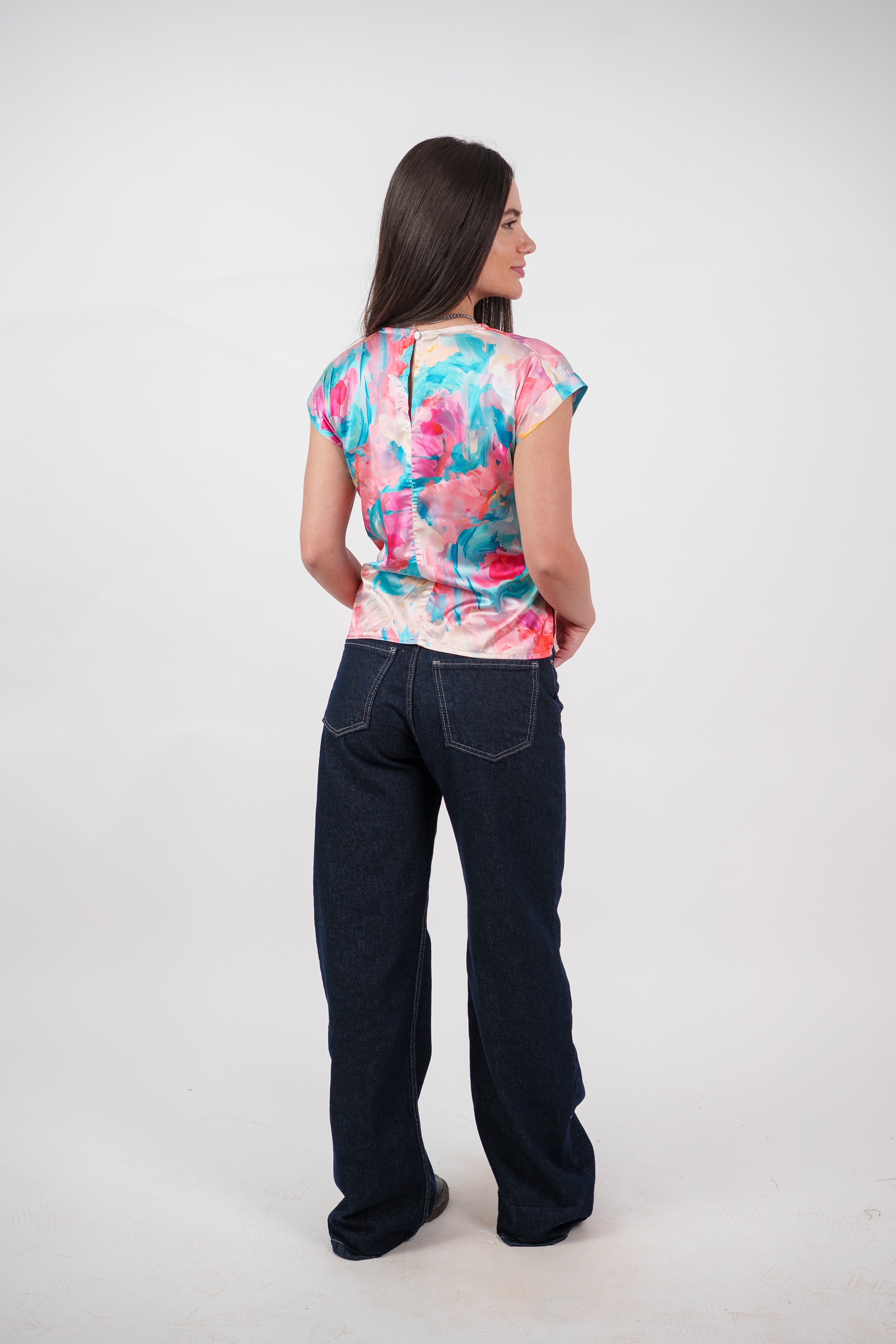ABSTRACT WRAP BLOUSE