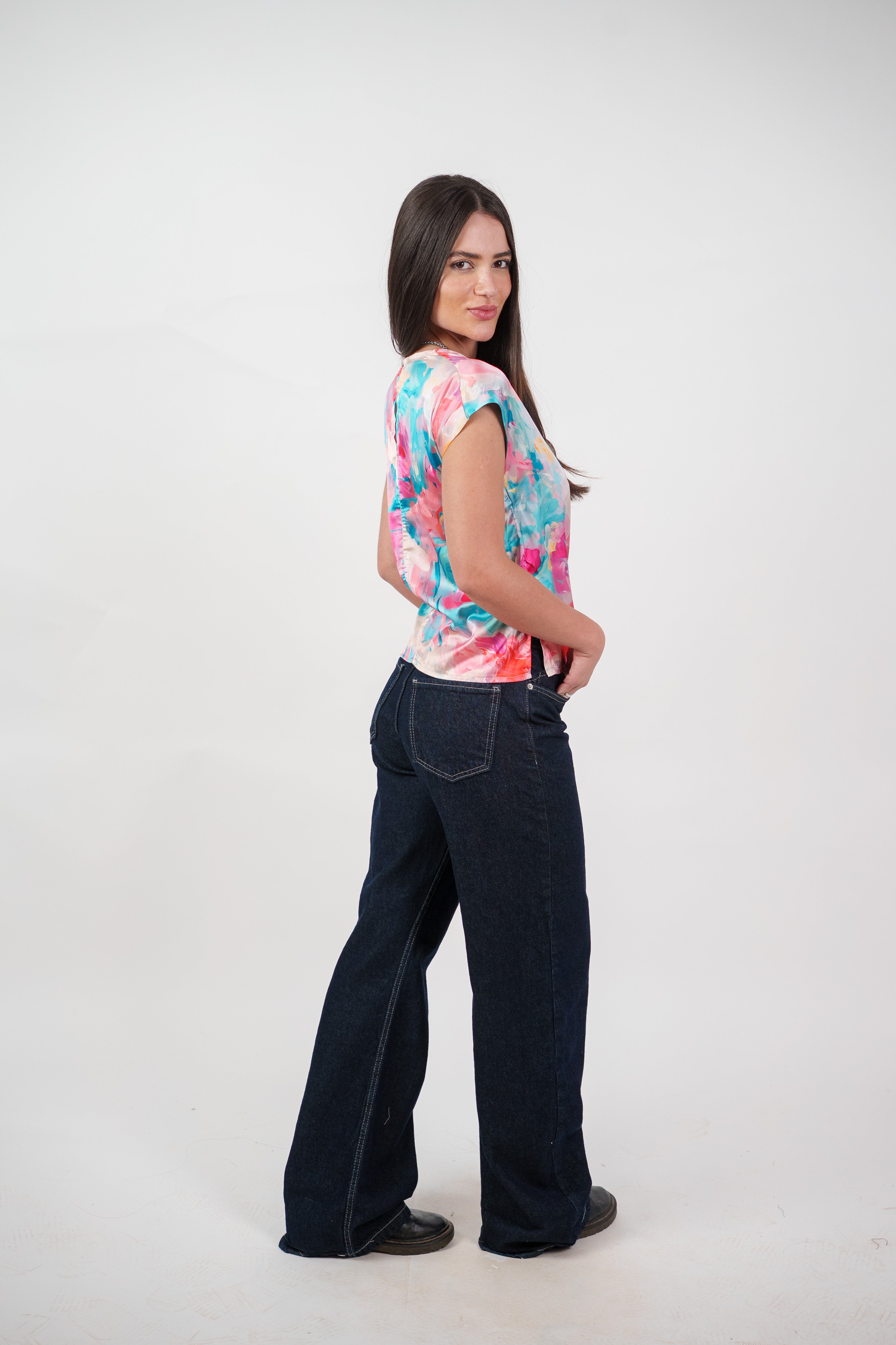 ABSTRACT WRAP BLOUSE