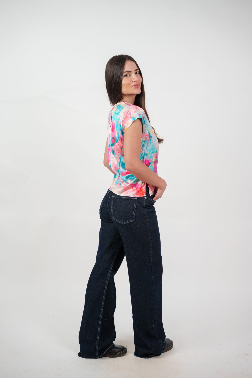 ABSTRACT WRAP BLOUSE