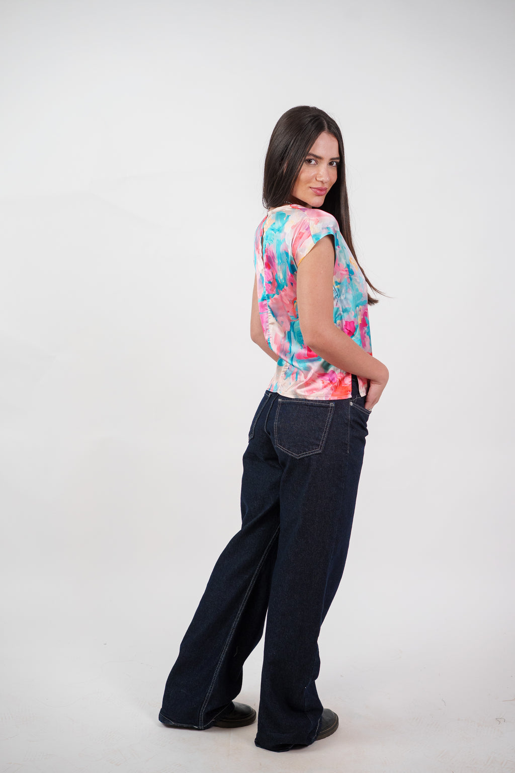 ABSTRACT WRAP BLOUSE