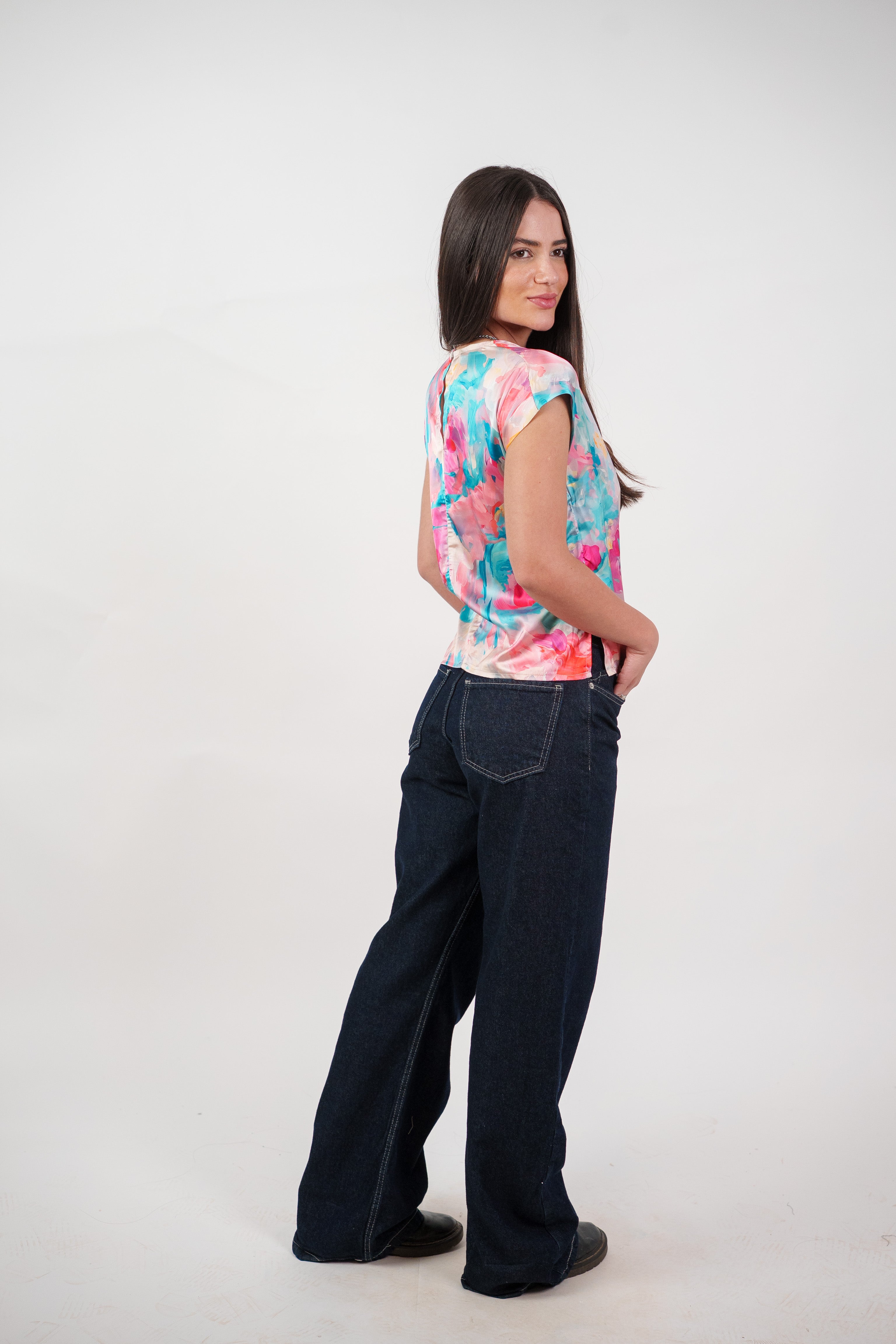 ABSTRACT WRAP BLOUSE