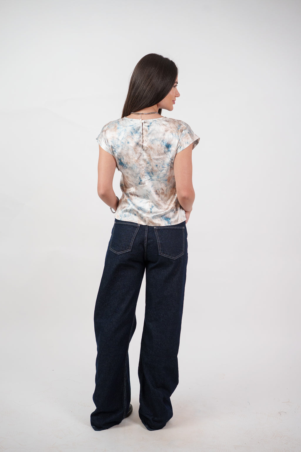 ABSTRACT WRAP BLOUSE