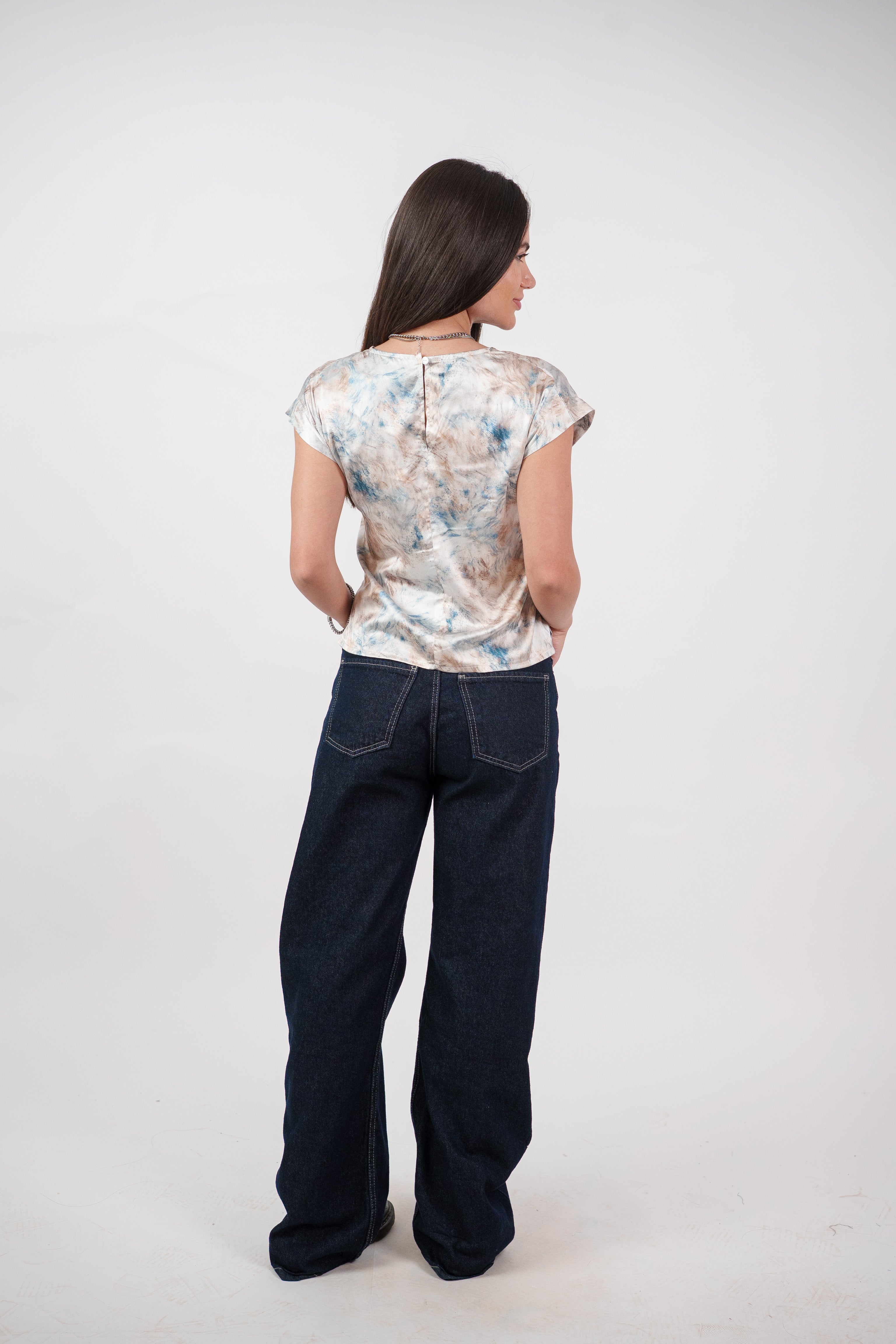 ABSTRACT WRAP BLOUSE