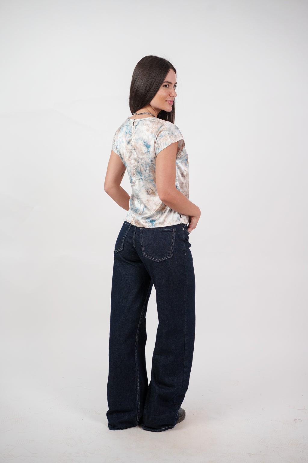 ABSTRACT WRAP BLOUSE