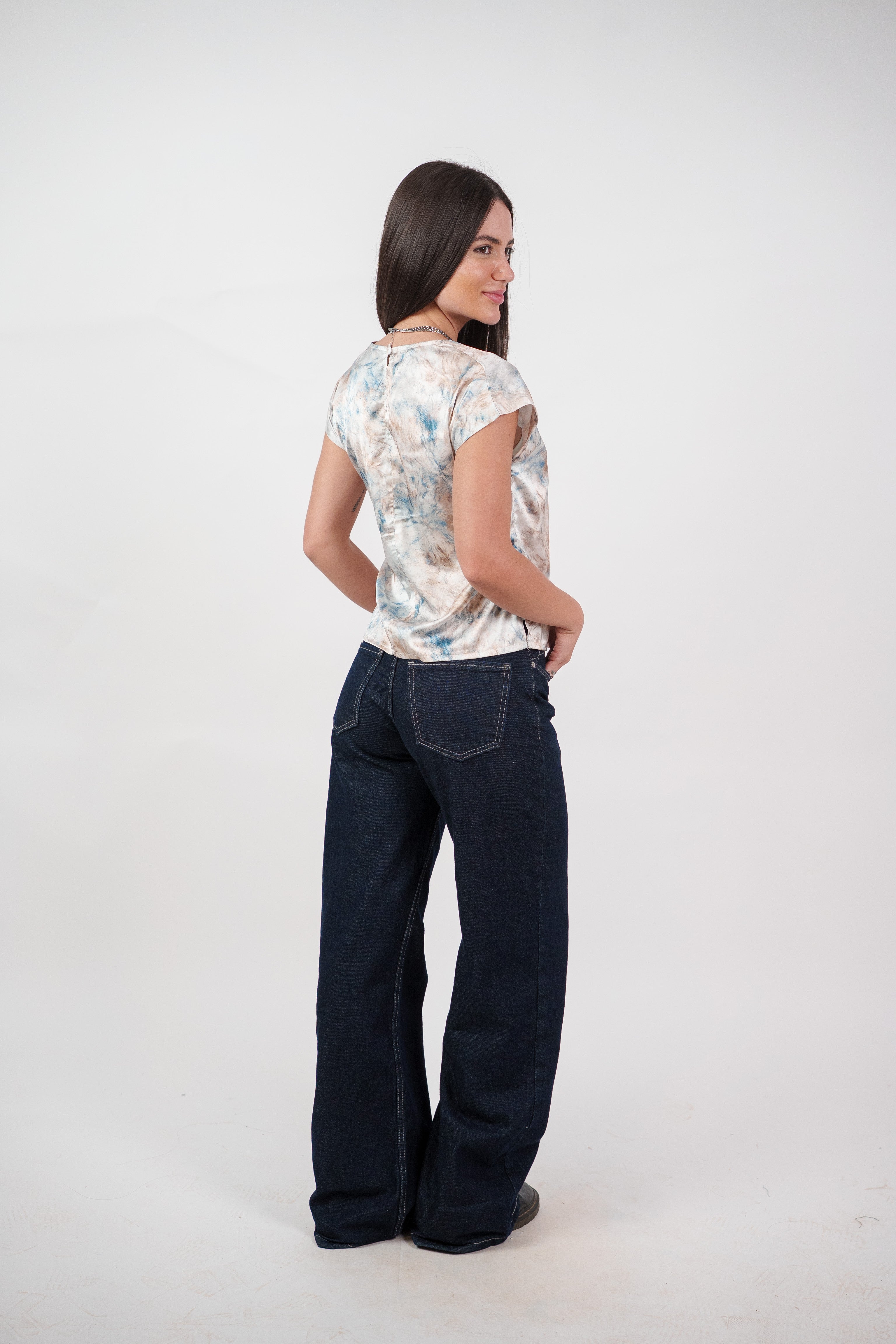 ABSTRACT WRAP BLOUSE