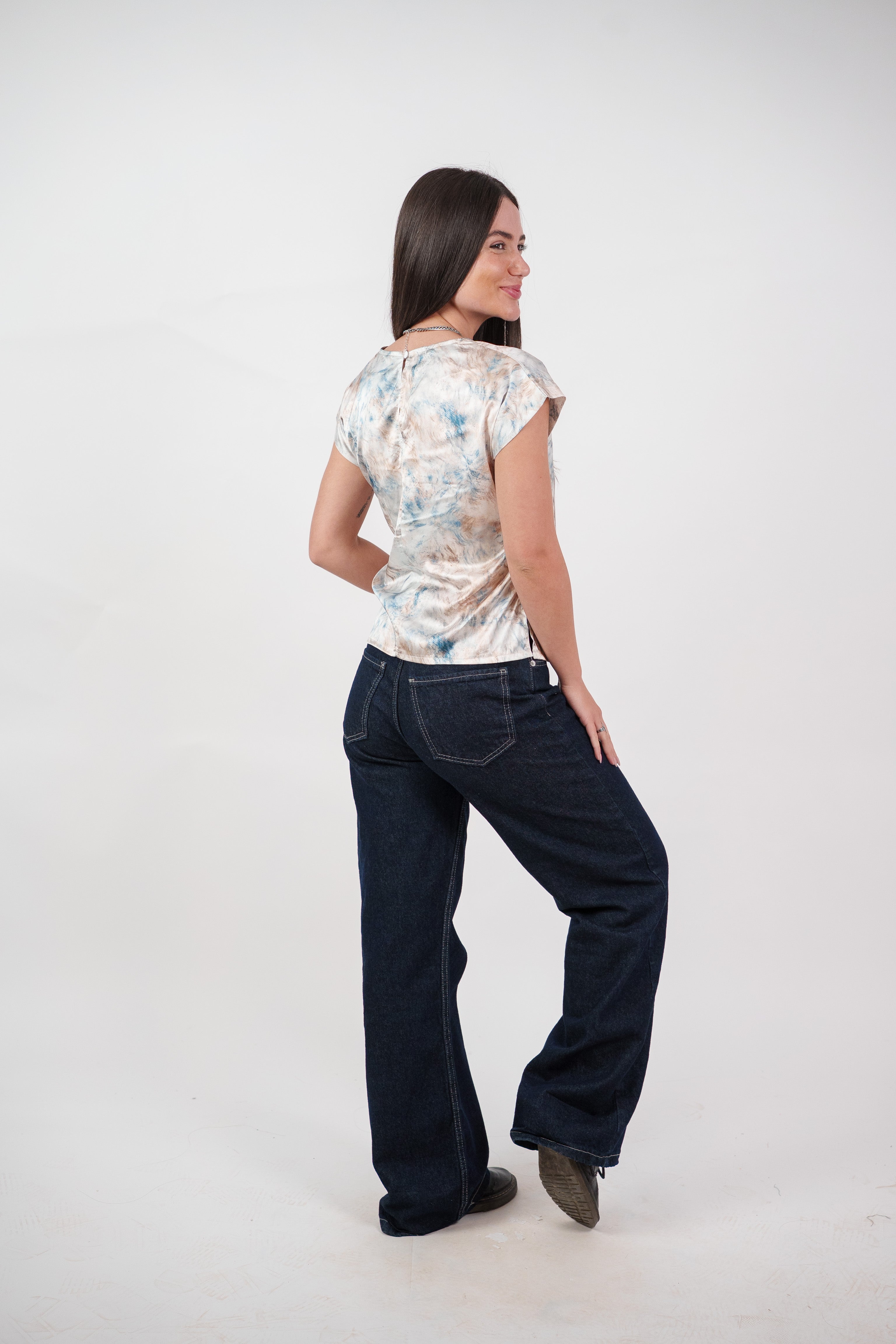 ABSTRACT WRAP BLOUSE