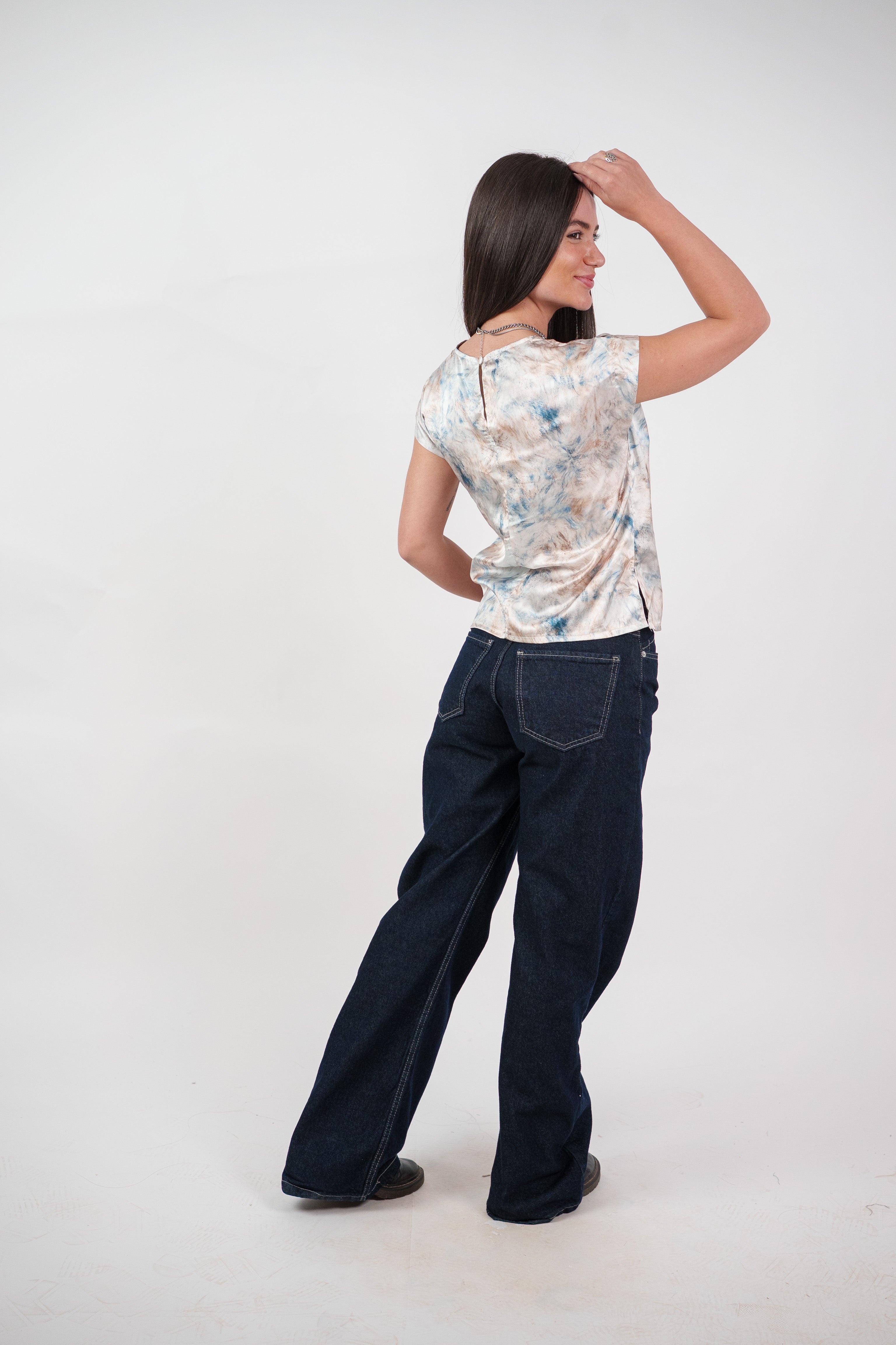 ABSTRACT WRAP BLOUSE