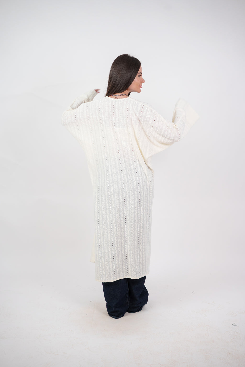 SHEER KNIT OPEN BLOUSE