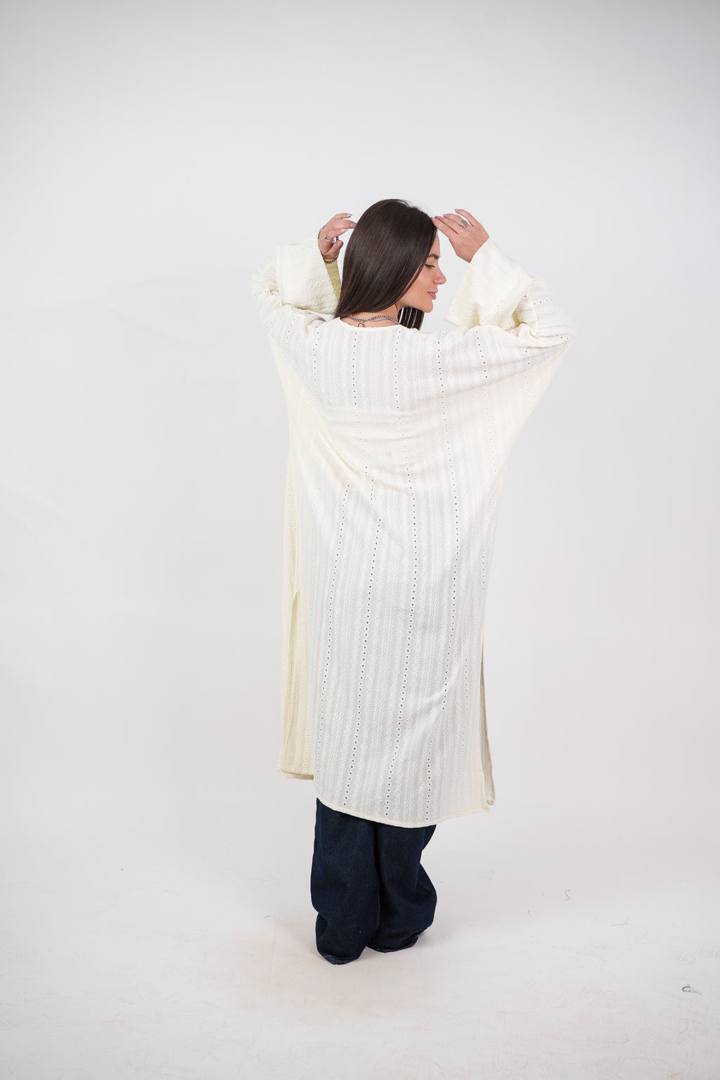 SHEER KNIT OPEN BLOUSE