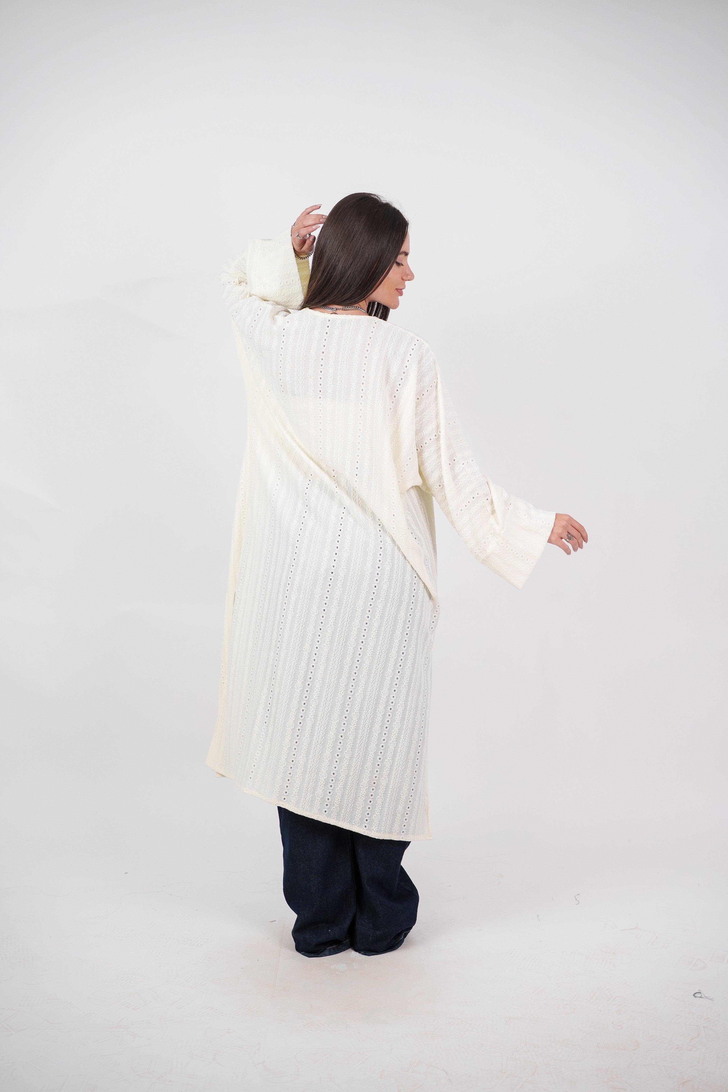 SHEER KNIT OPEN BLOUSE