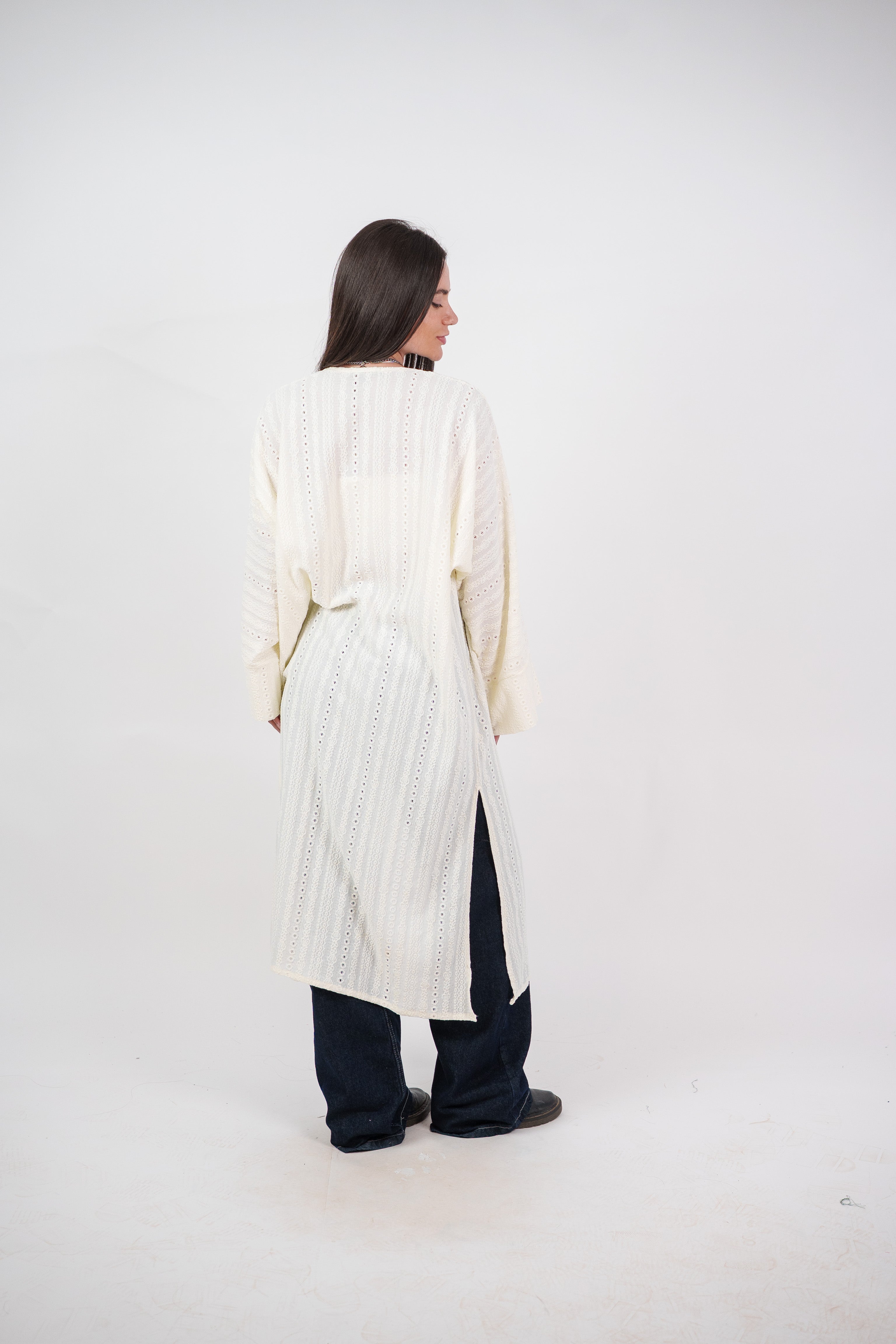 SHEER KNIT OPEN BLOUSE