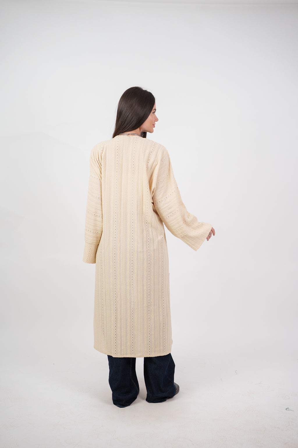 SHEER KNIT OPEN BLOUSE