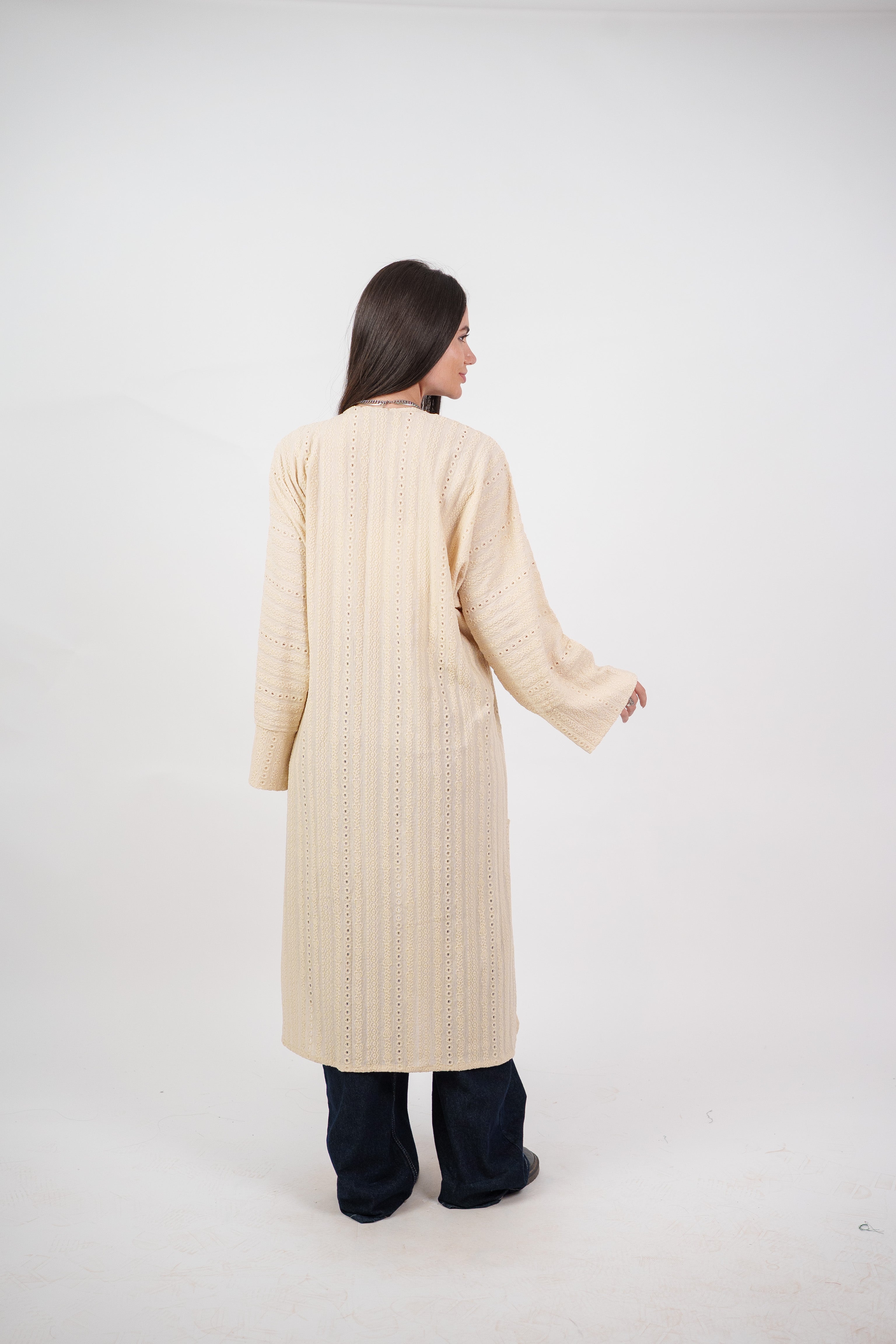 SHEER KNIT OPEN BLOUSE